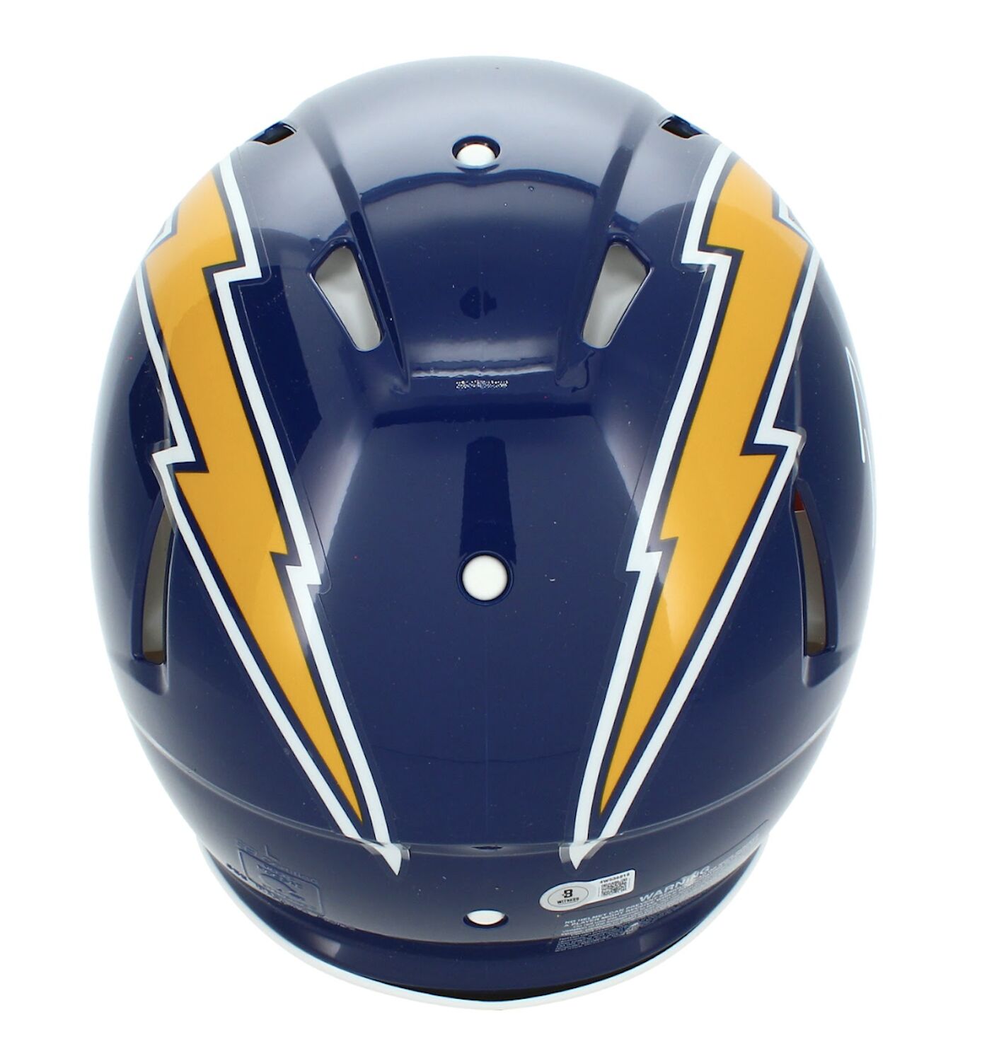 Omarion Hampton Autographed Los Angeles Chargers 1974-87 Throwback Speed Authentic Helmet Beckett