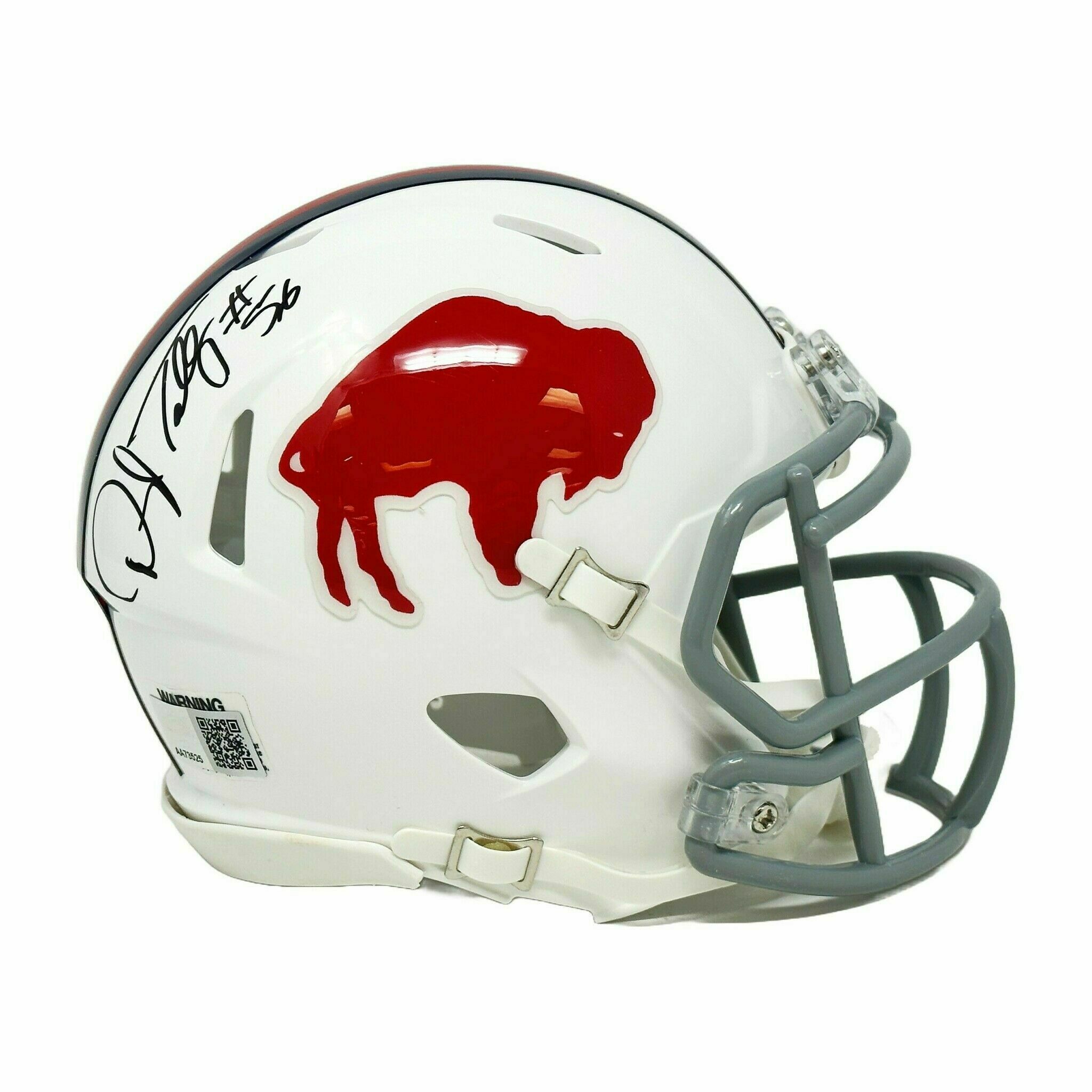 Darryl Talley Signed Buffalo Bills Standing Buffalo Speed Mini Helmet