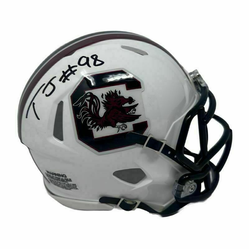 TJ Sanders Signed South Carolina Speed Mini Helmet