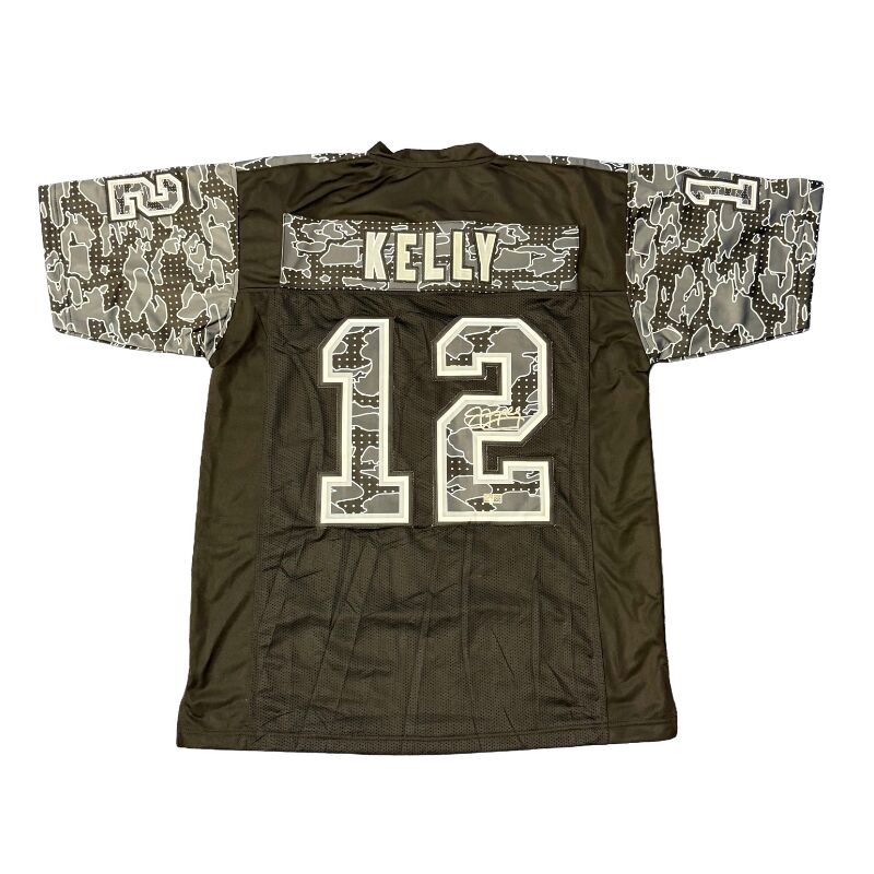 Jim Kelly Autographed Pro-Style Black Refractor Football Jersey