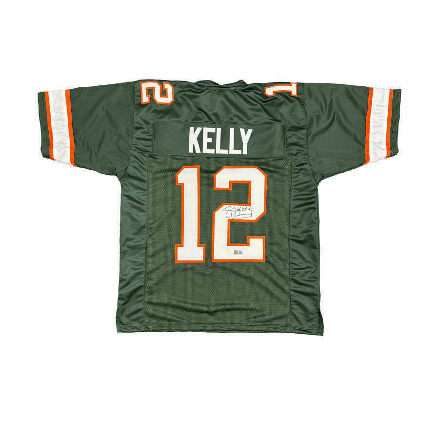 Jim Kelly Autographed Pro-Style Green College Football Jersey