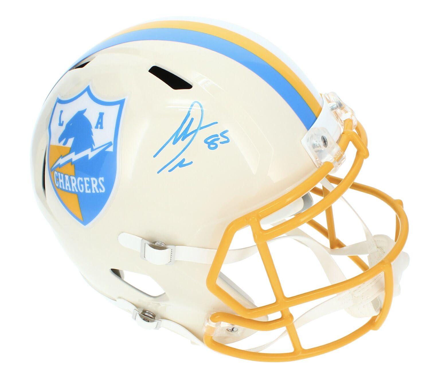 Antonio Gates Autographed Los Angeles Chargers 'Retro' Full Size Speed Replica Helmet Beckett