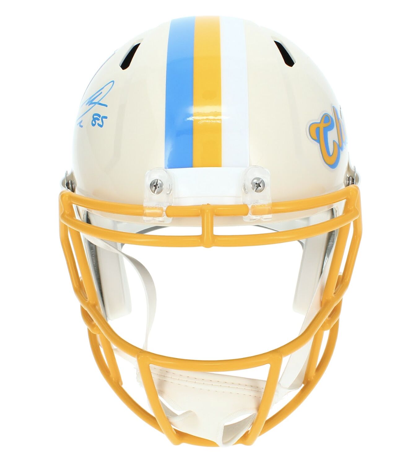 Antonio Gates Autographed Los Angeles Chargers 'Retro' Full Size Speed Replica Helmet Beckett