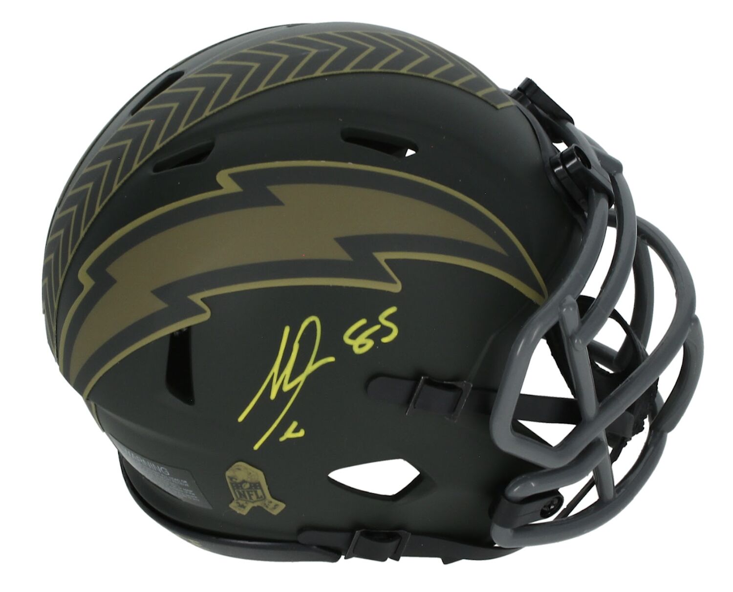 Antonio Gates Autographed Los Angeles Chargers 2025 Salute to Service Mini Speed Helmet Beckett
