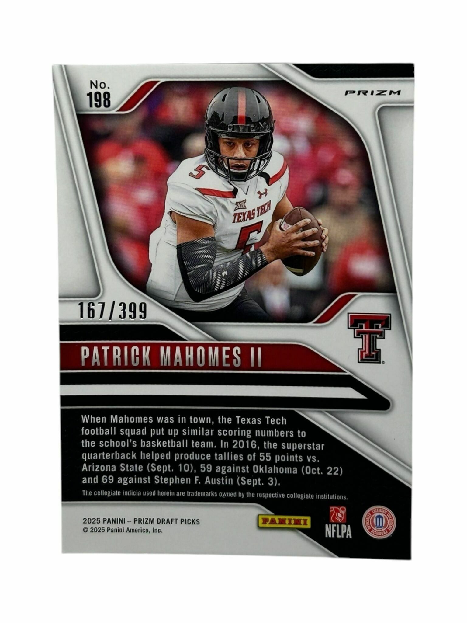 Patrick Mahomes 2025 Panini Prizm Football Prizm Red /399 Trading Card