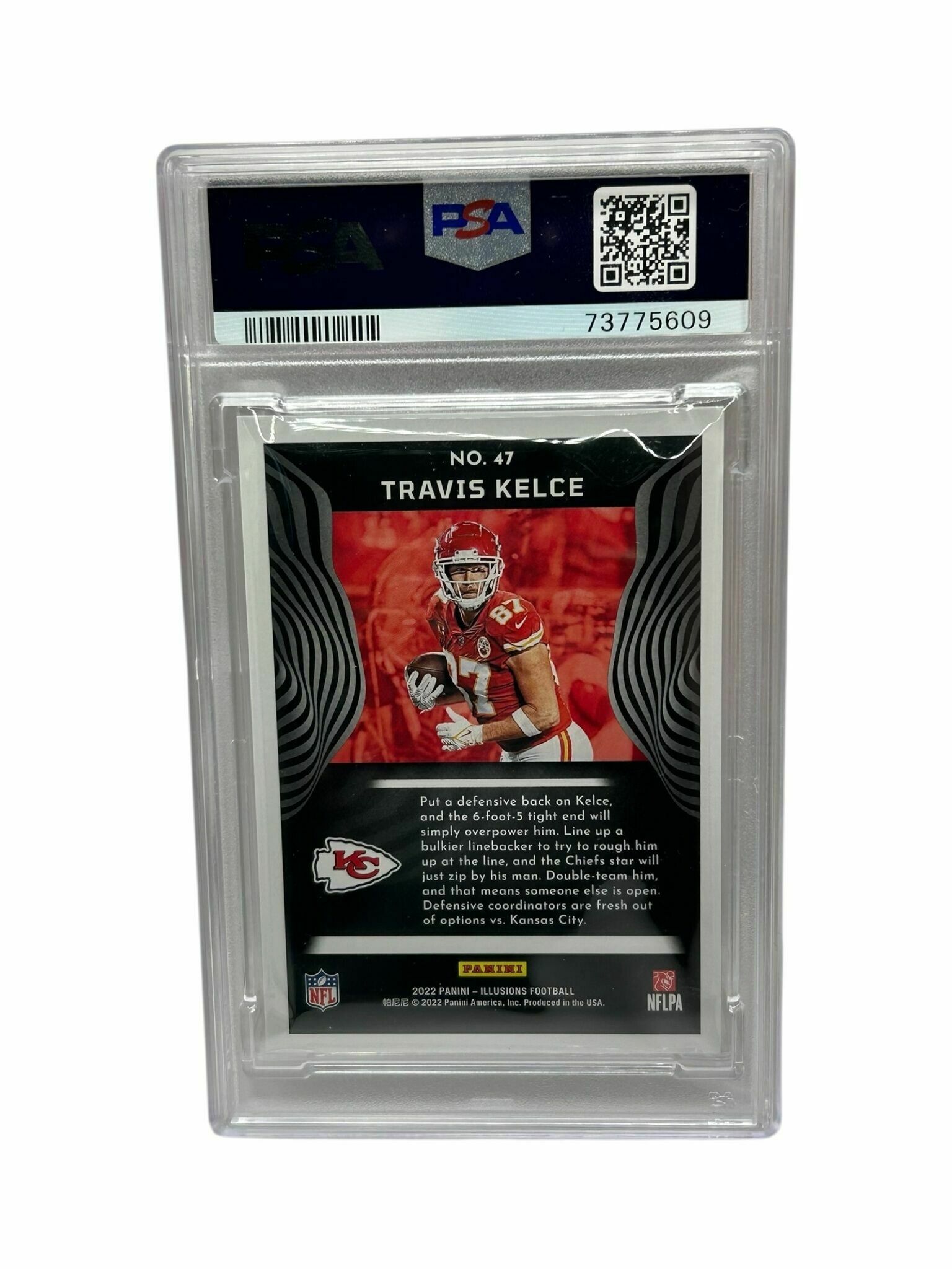 Travis Kelce 2022 Panini Illusions Football Trophy Collection Yellow Diamond /299 Trading Card - PSA Grade 10 Gem Mint