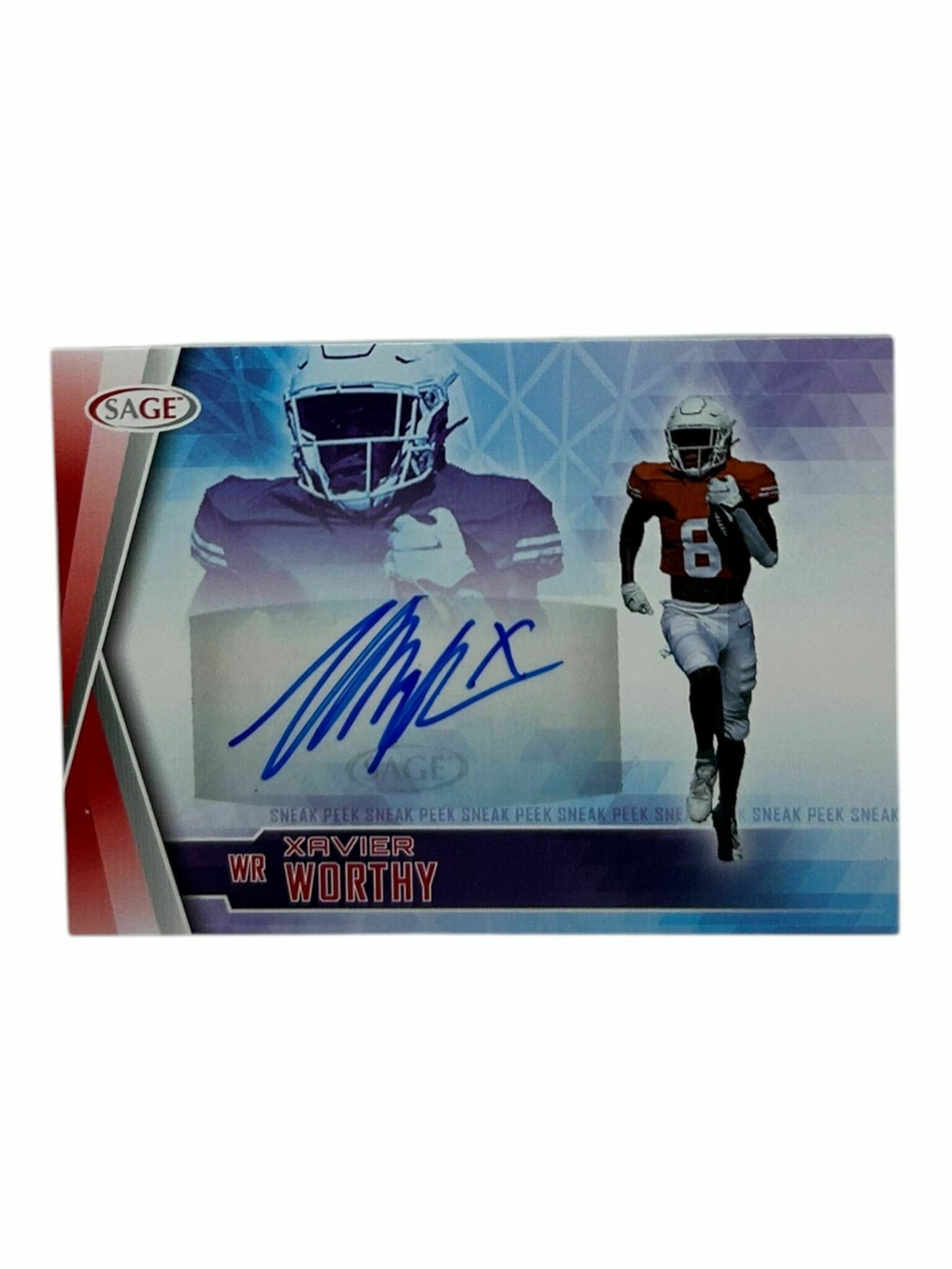 Xavier Worthy 2022 Sage Football Sneak Peek Autograph Rookie Trading Card