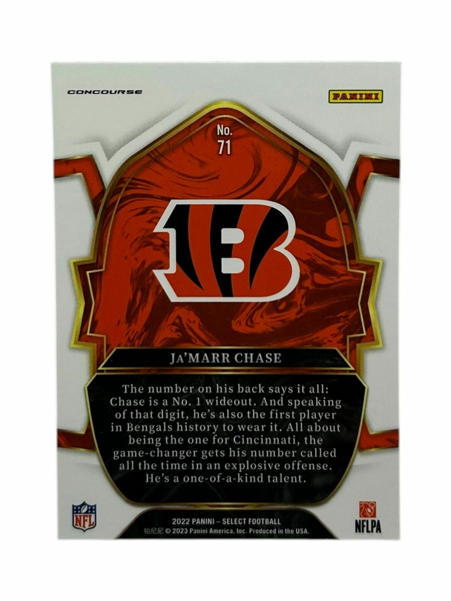 Ja'Marr Chase 2022 Panini Select Football Concourse Level Trading Card