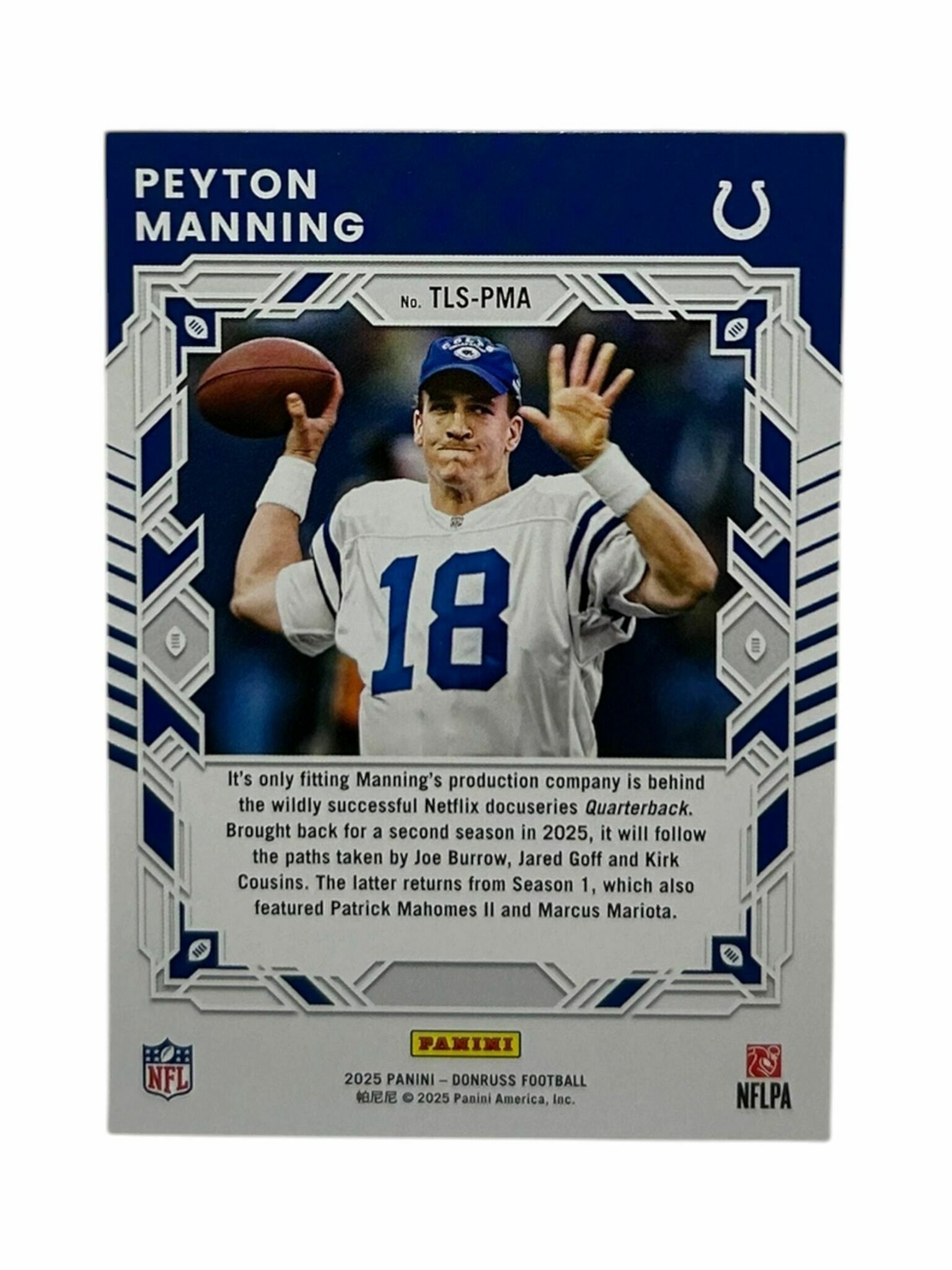 Peyton Manning 2025 Panini Donruss Football Legend Series Shimmer Prizm Trading Card