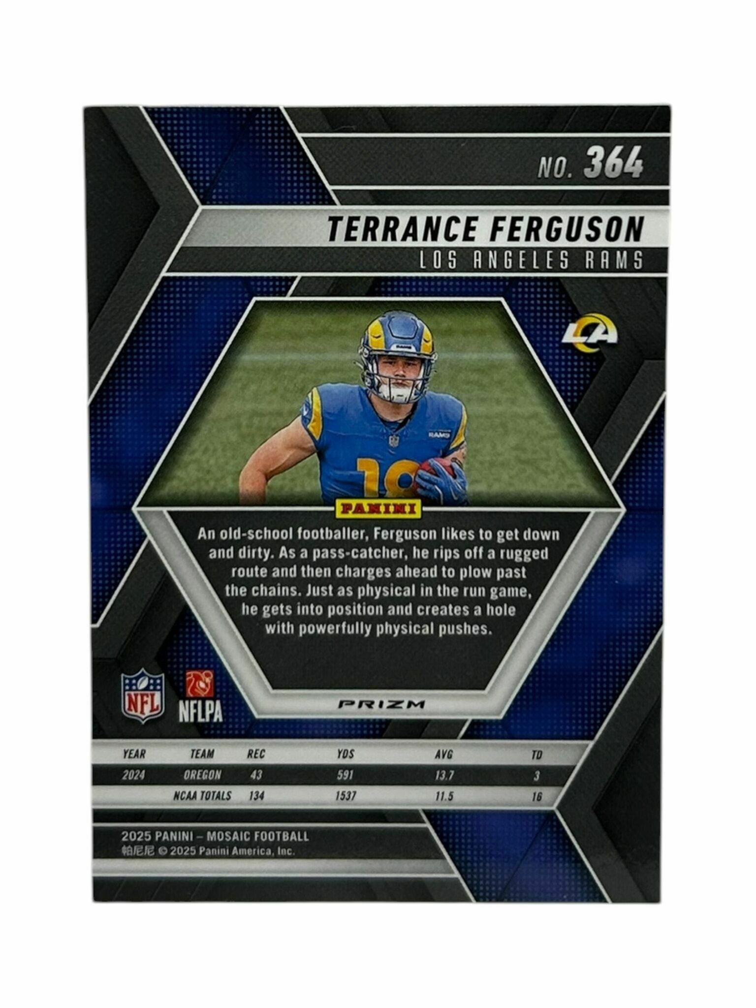 Terrance Ferguson 2025 Panini Mosaic Football Silver Mosaic Prizm Rookie Trading Card