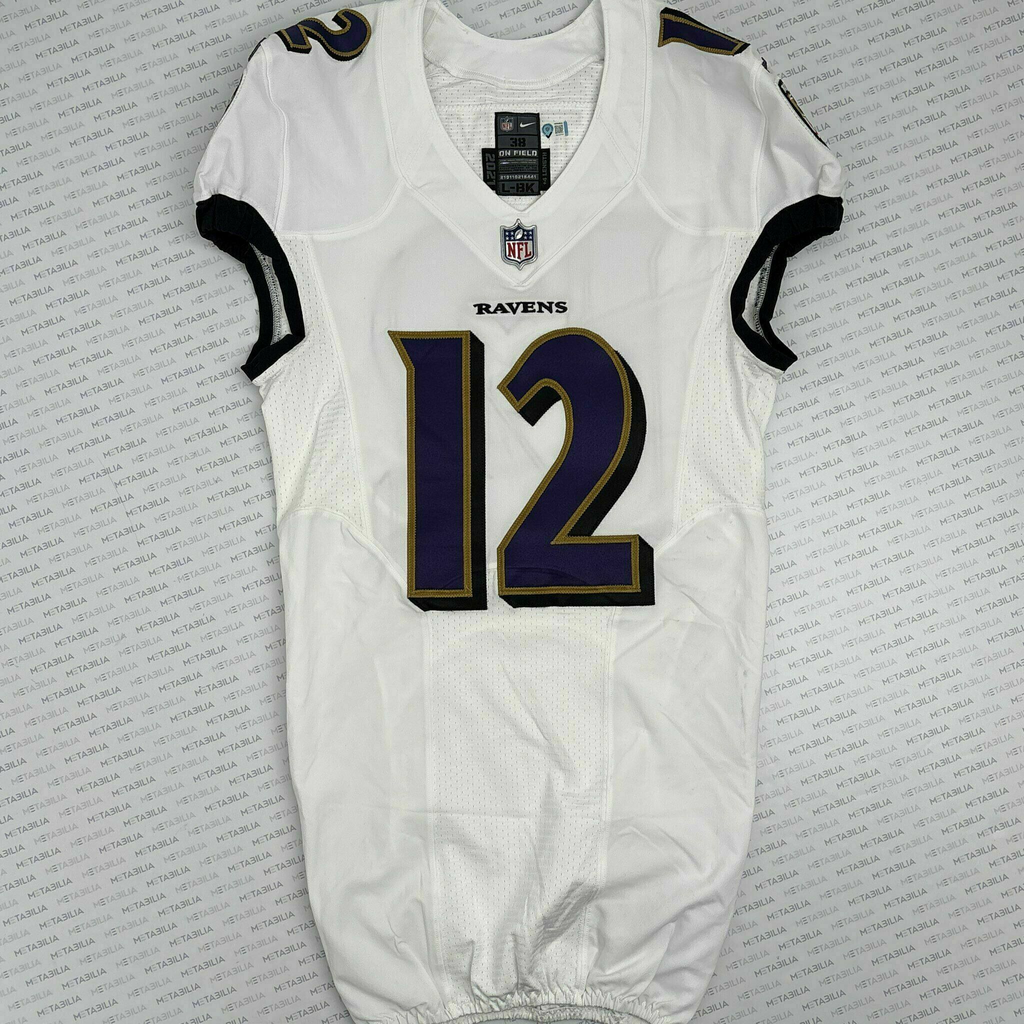 #12 Rashod Bateman Team-Issued White Jersey