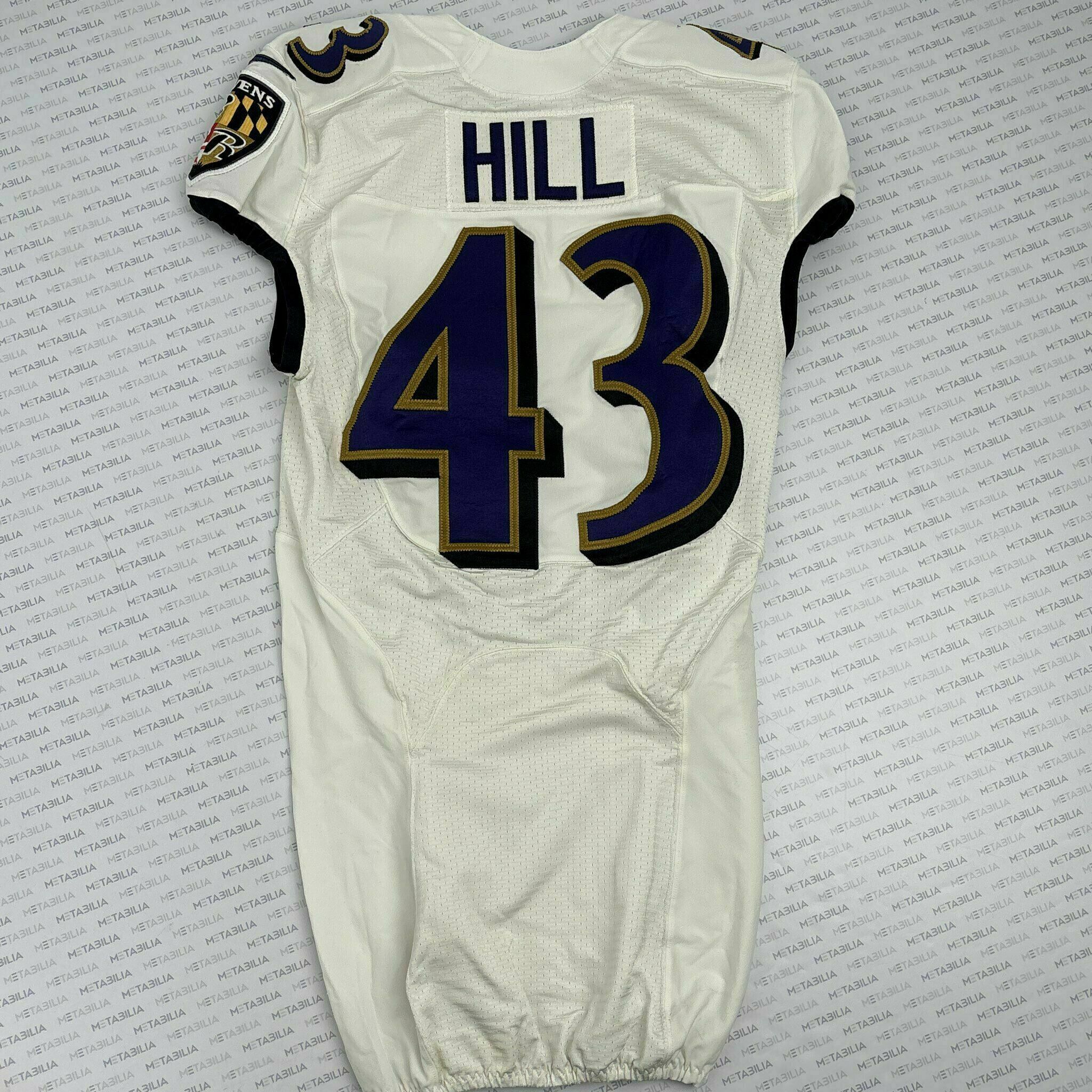 #43 Justice Hill Team-Issued White Jersey