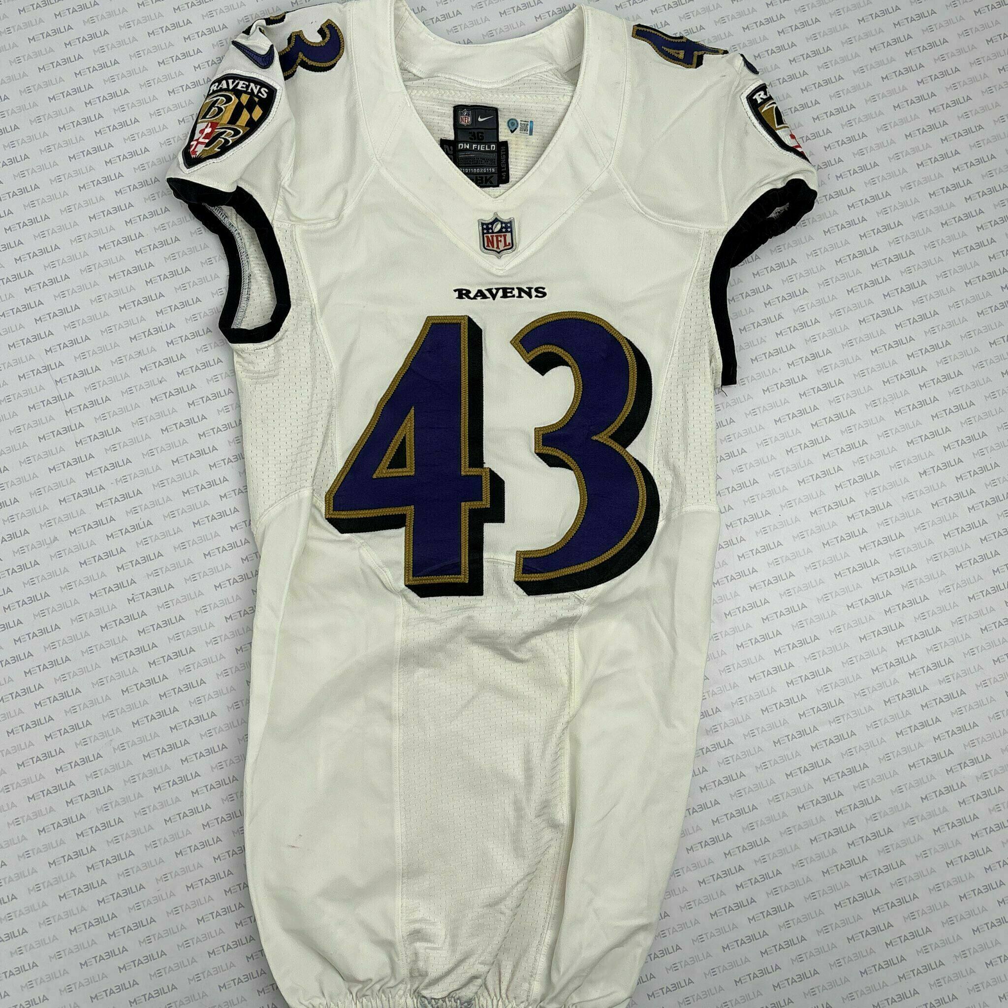 #43 Justice Hill Team-Issued White Jersey