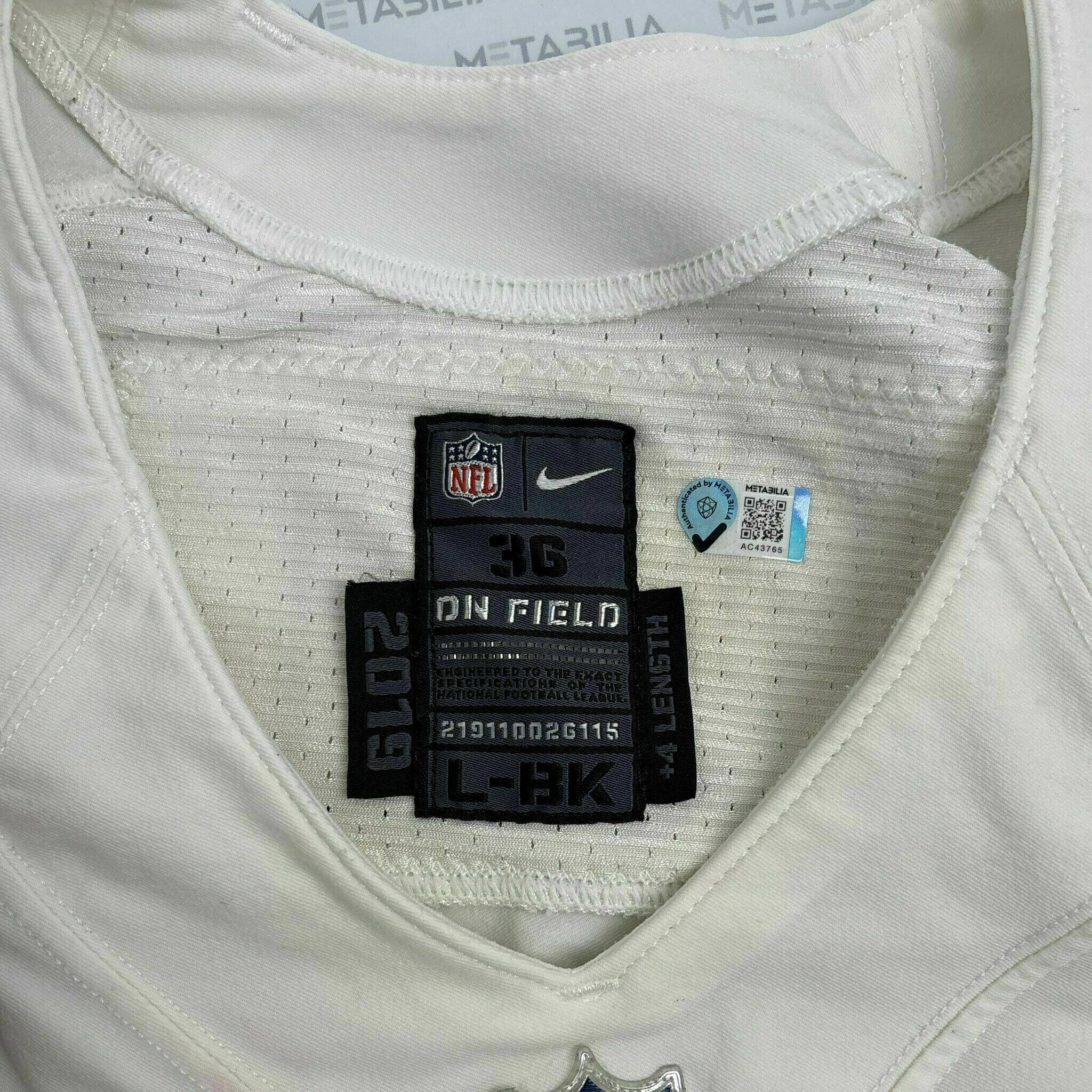 #43 Justice Hill Team-Issued White Jersey