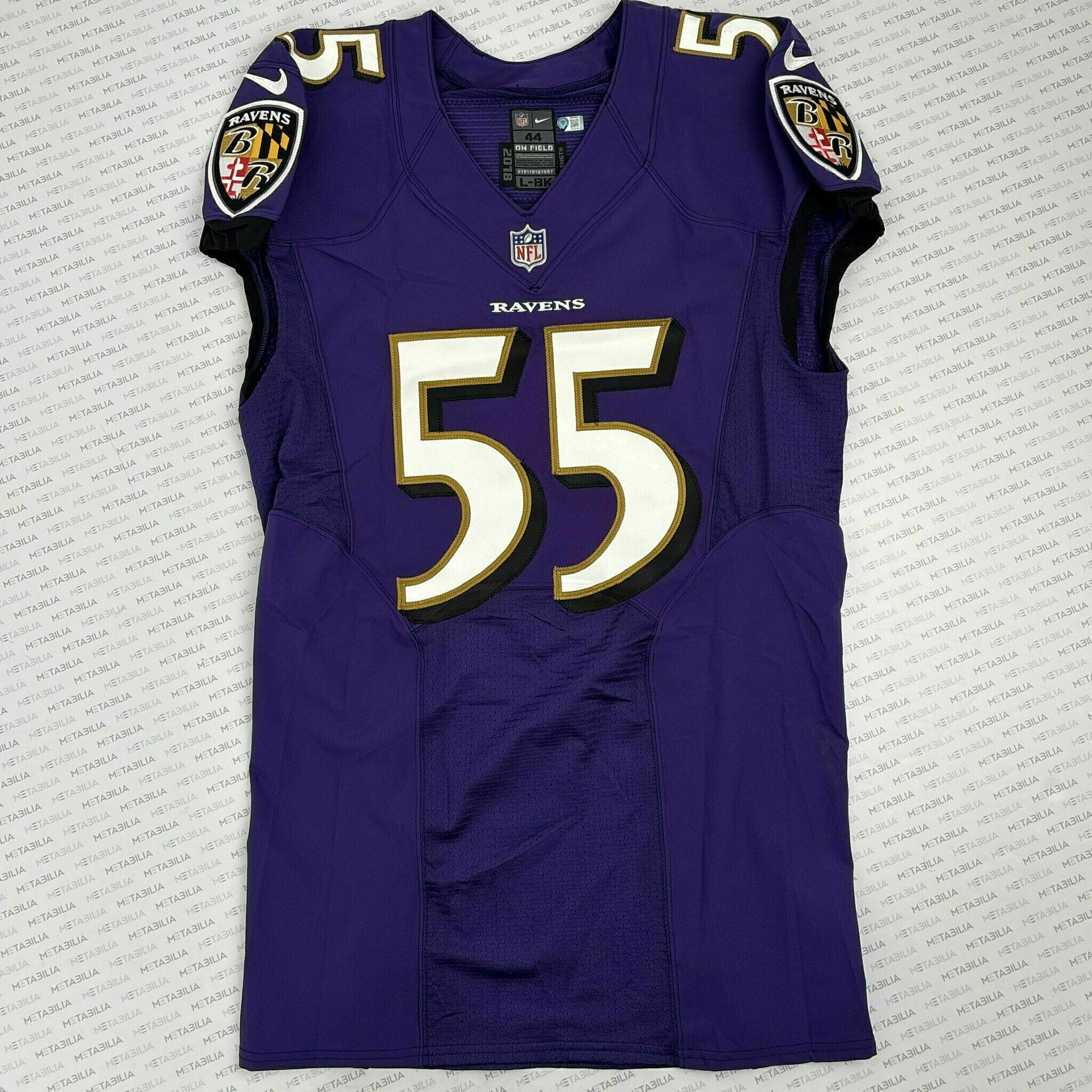 #55 Terrell Suggs Team-Issued Purple Jersey