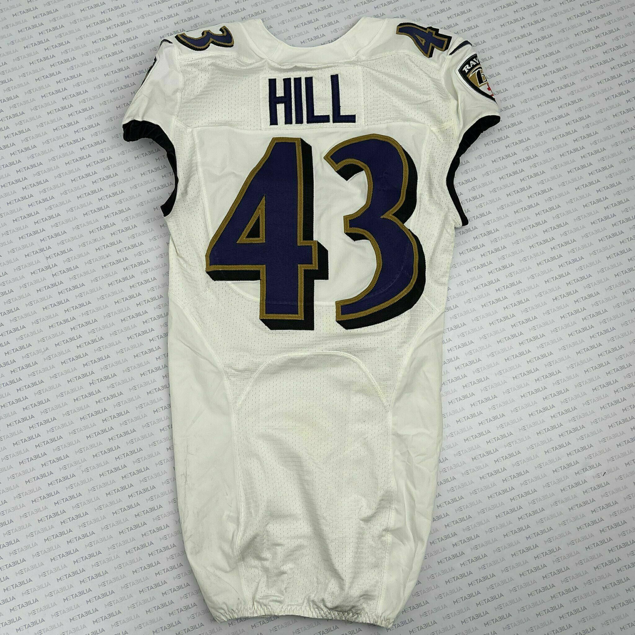 #43 Justice Hill Team-Issued White Jersey