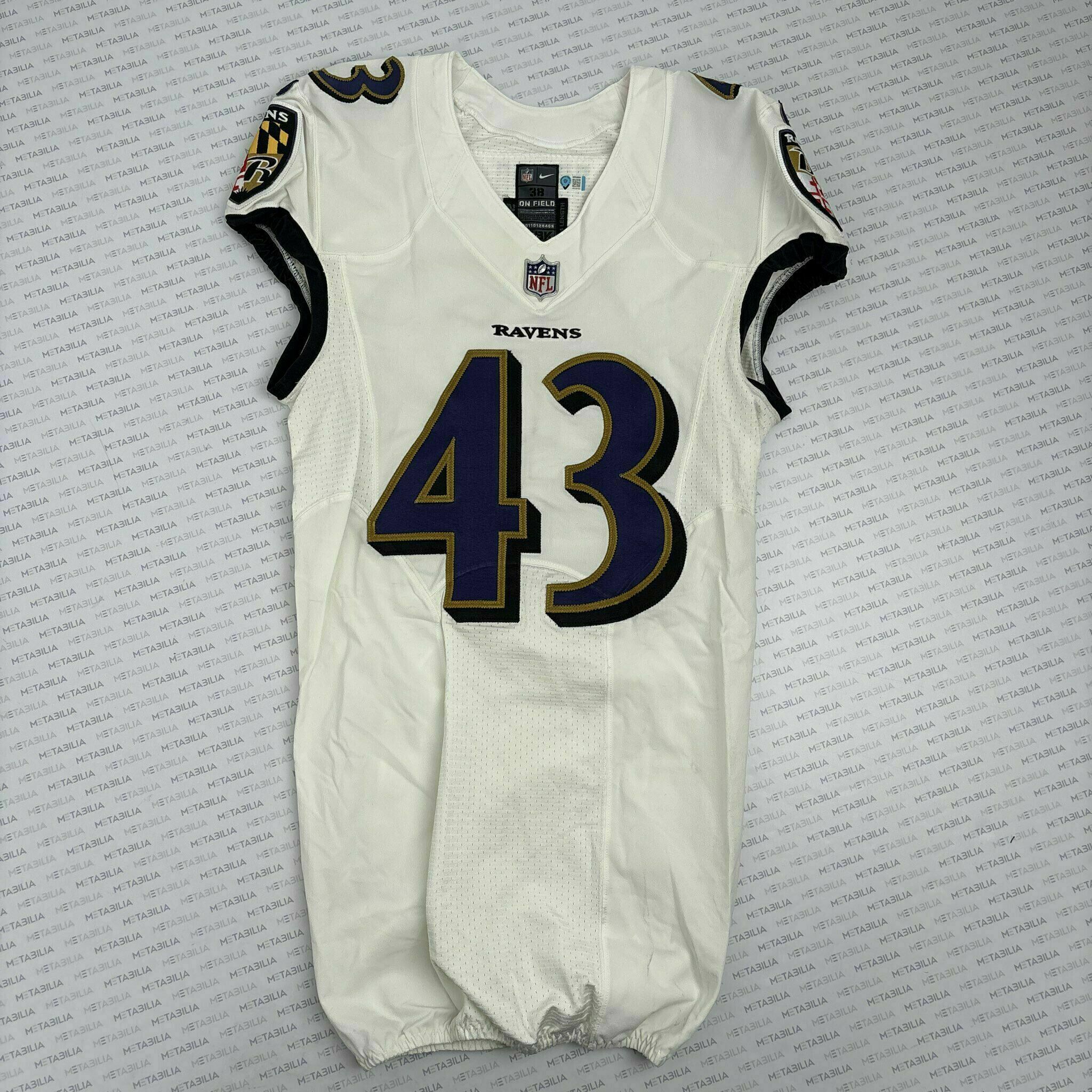 #43 Justice Hill Team-Issued White Jersey
