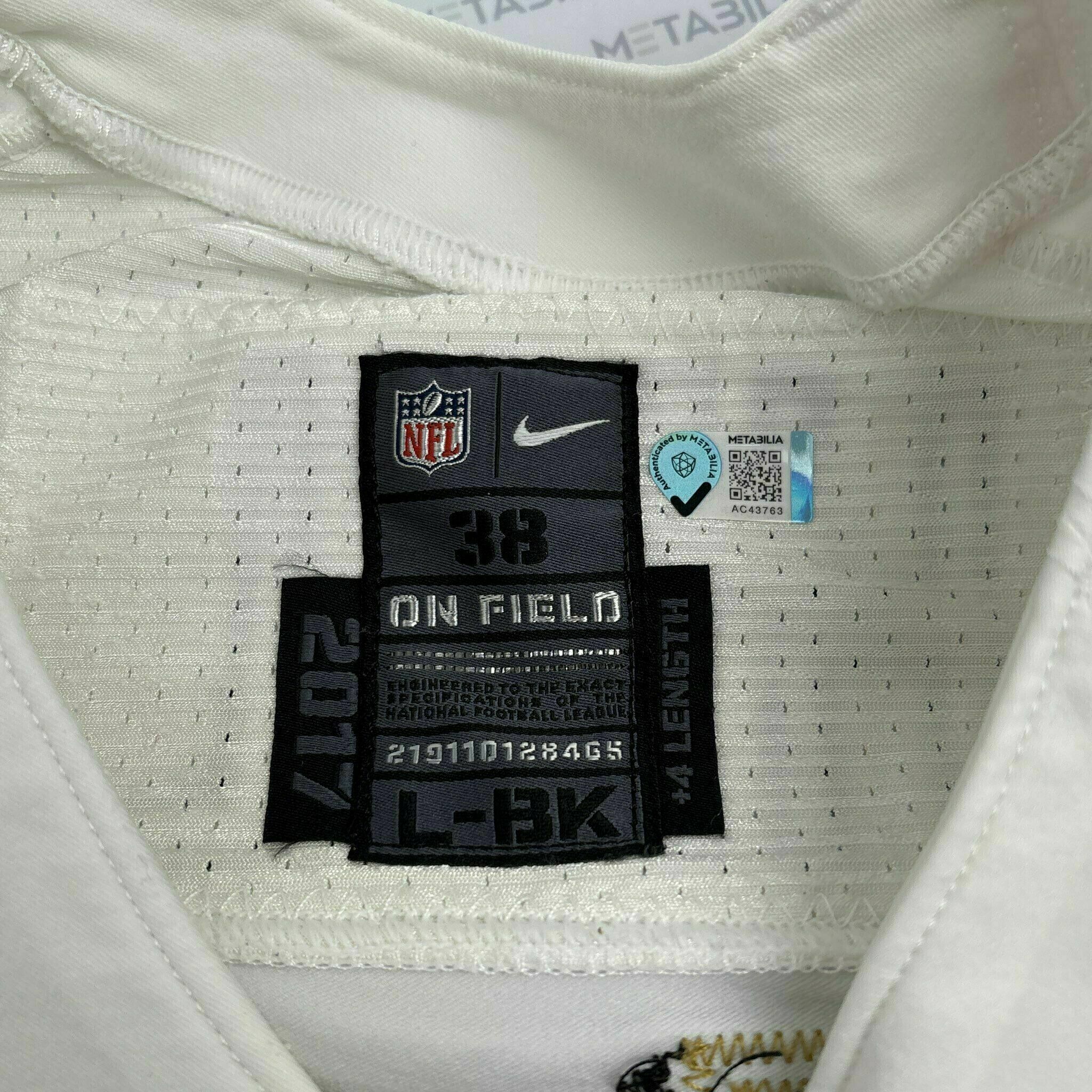 #43 Justice Hill Team-Issued White Jersey