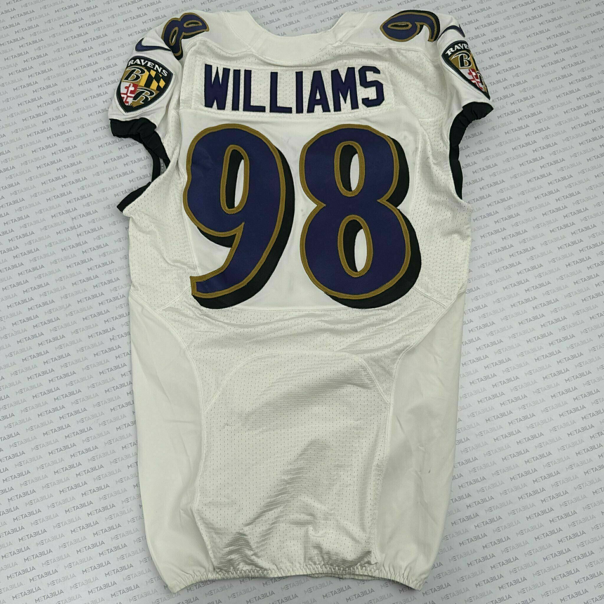 #98 Brandon Williams Team-Issued White Jersey