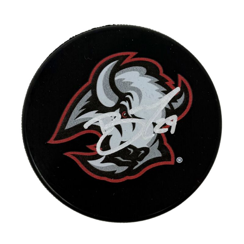 Beck Malenstyn Signed Buffalo Sabres Large Goathead Logo Hockey Puck