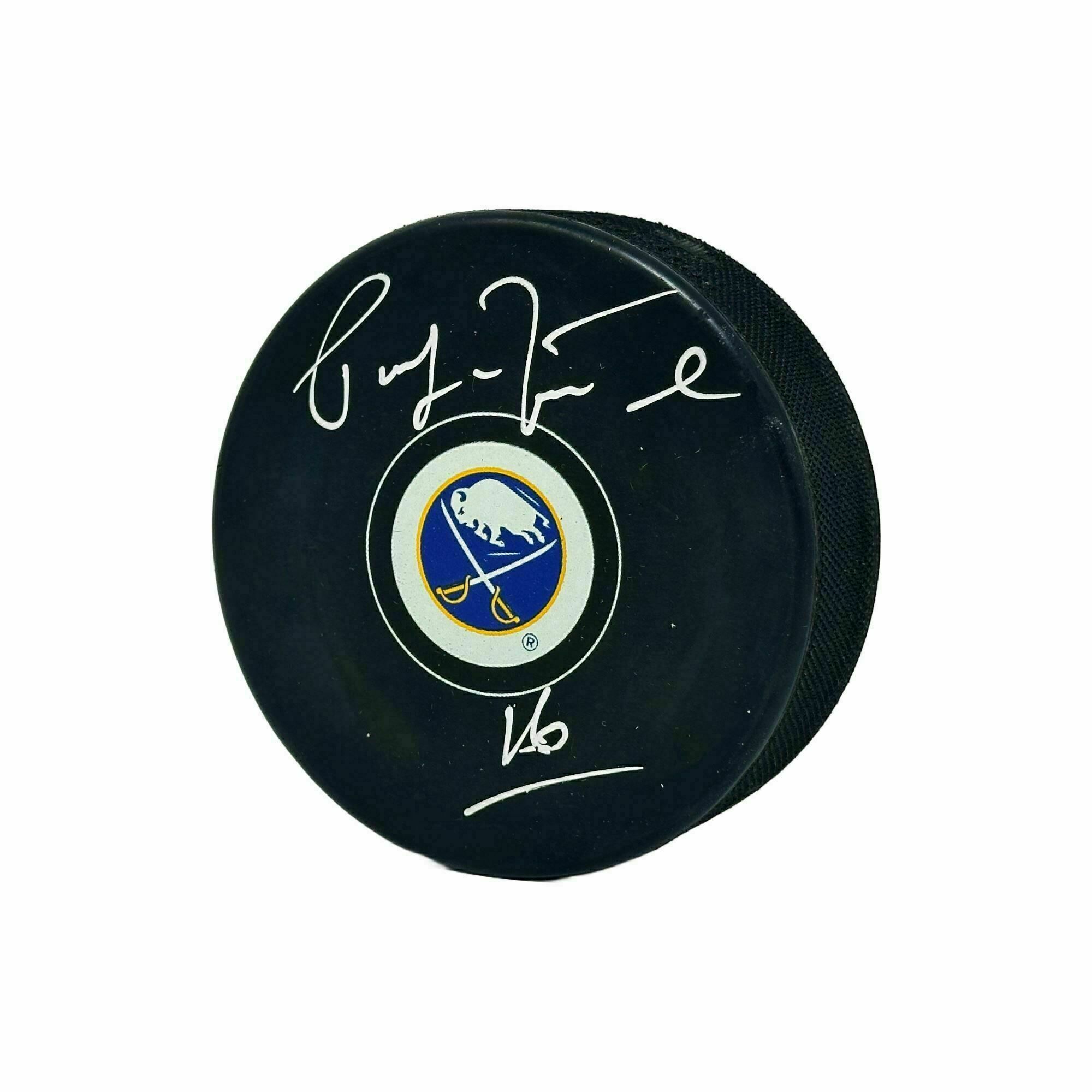 Pat LaFontaine Signed Buffalo Sabres Small Logo Hockey Puck