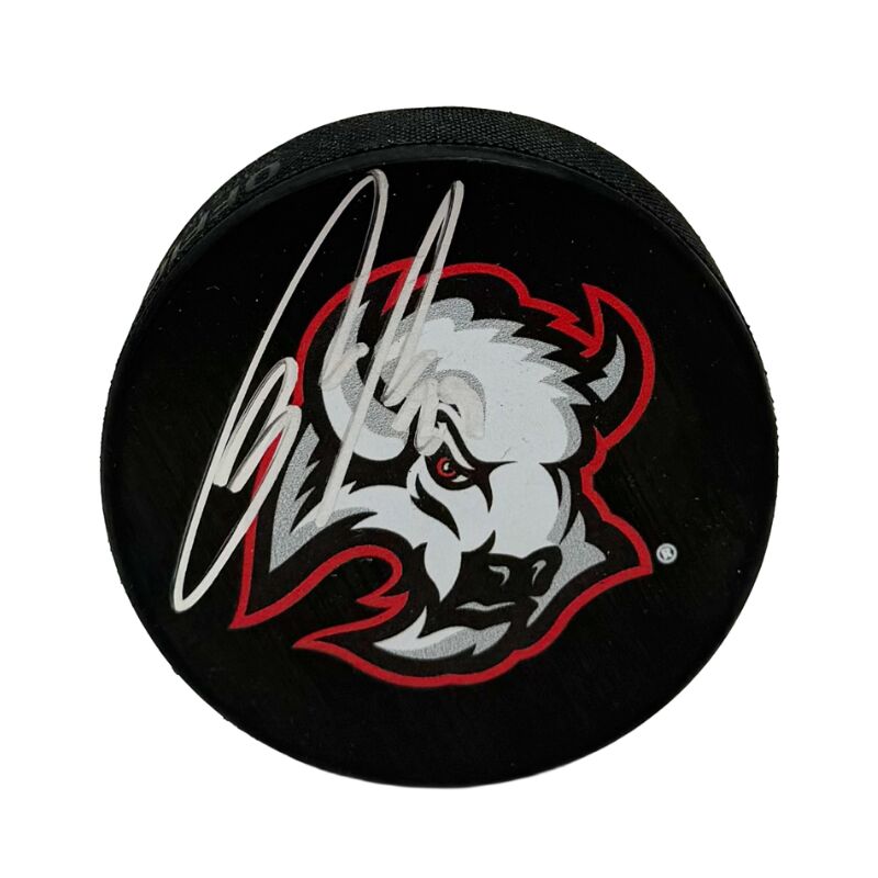 Jason Pominville Signed Buffalo Sabres Large Goathead Logo Hockey Puck