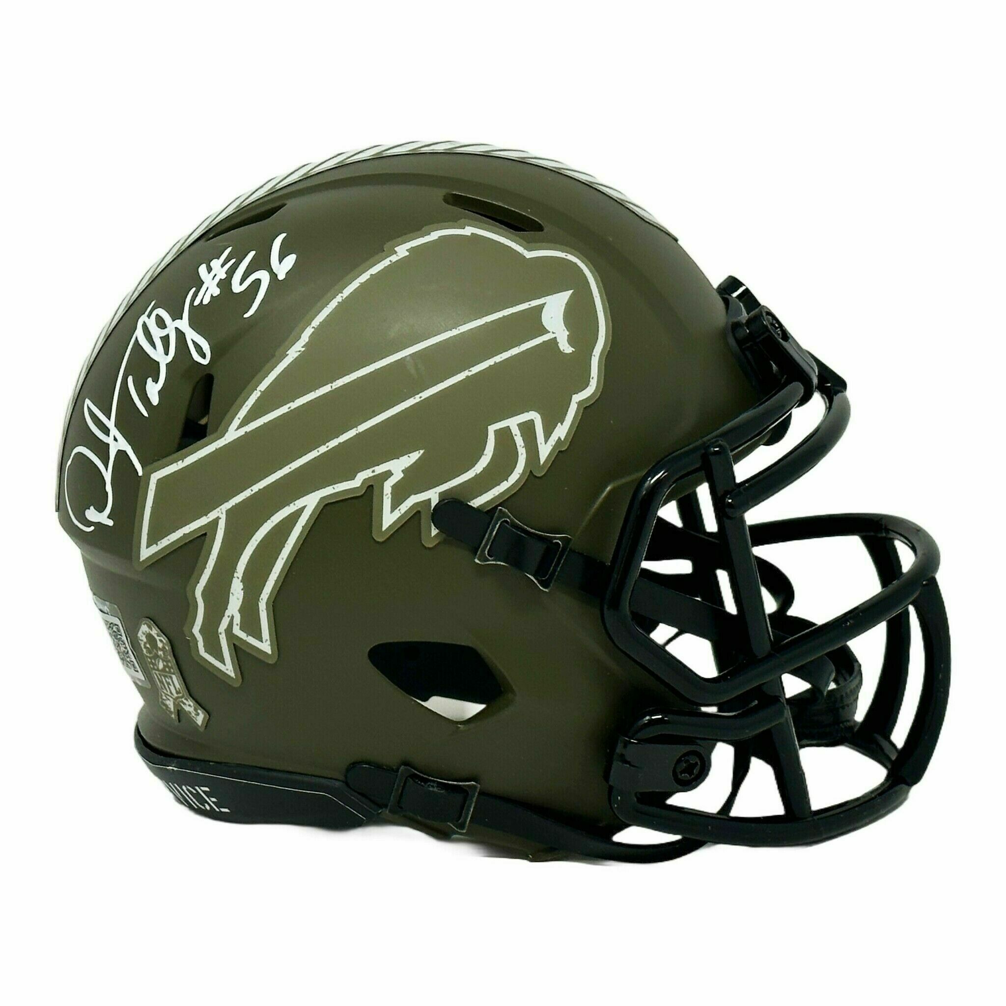 Darryl Talley Signed Buffalo Bills Salute To Service Speed Mini Helmet