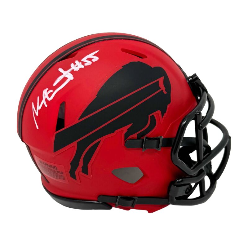 Michael Hochet Signed Buffalo Bills Rave Mini Helmet