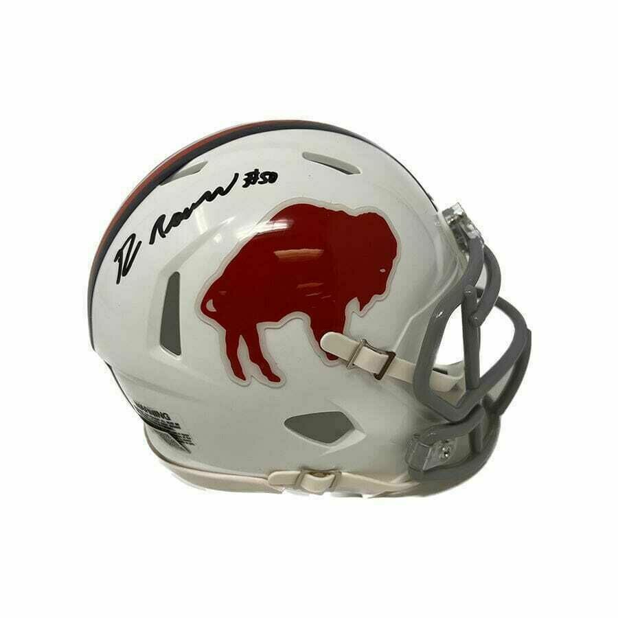Greg Rousseau Signed Buffalo Bills Standing Buffalo Speed Mini Helmet
