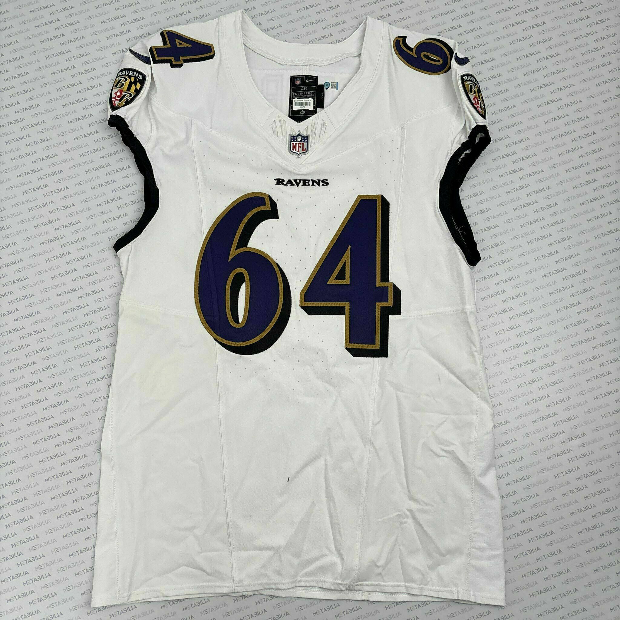 #64 Tyler Linderbaum Team-Issued White Jersey