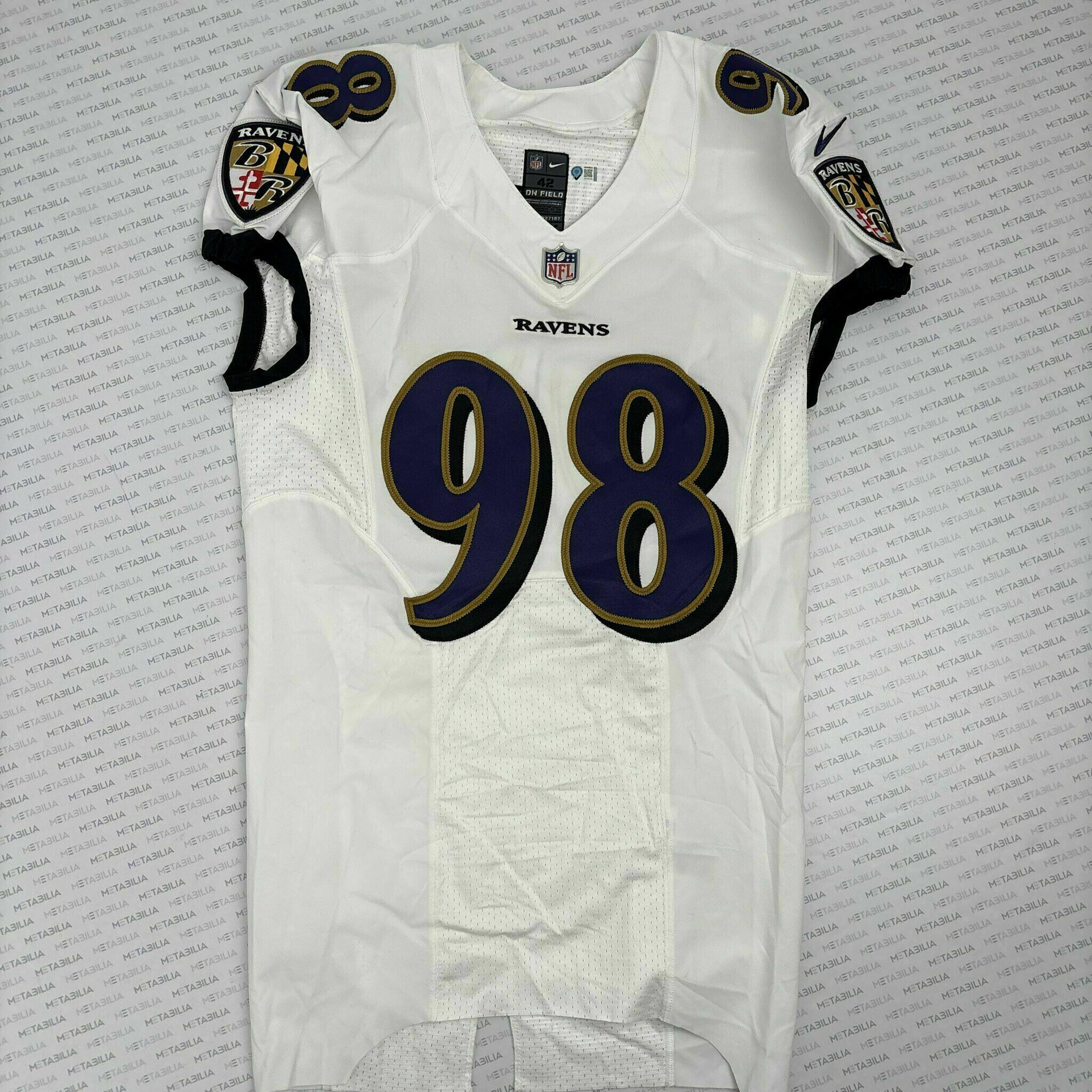 #98 Travis Jones Team-Issued White Jersey
