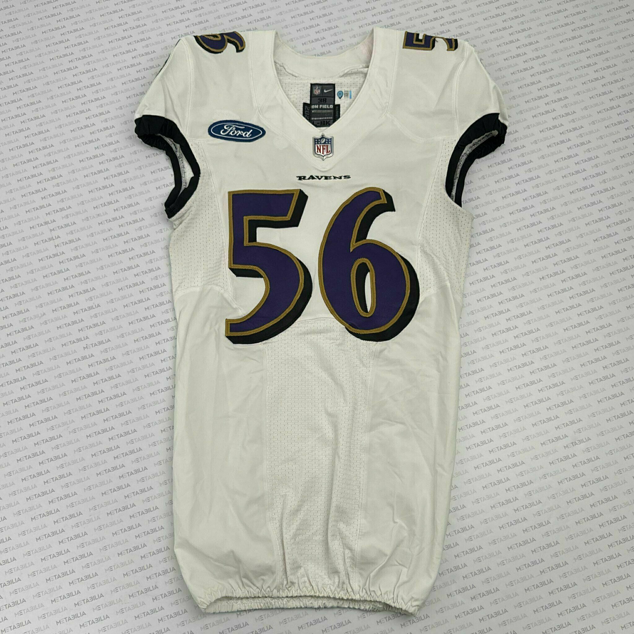 #56 Kelle Sanders Team-Issued White Jersey