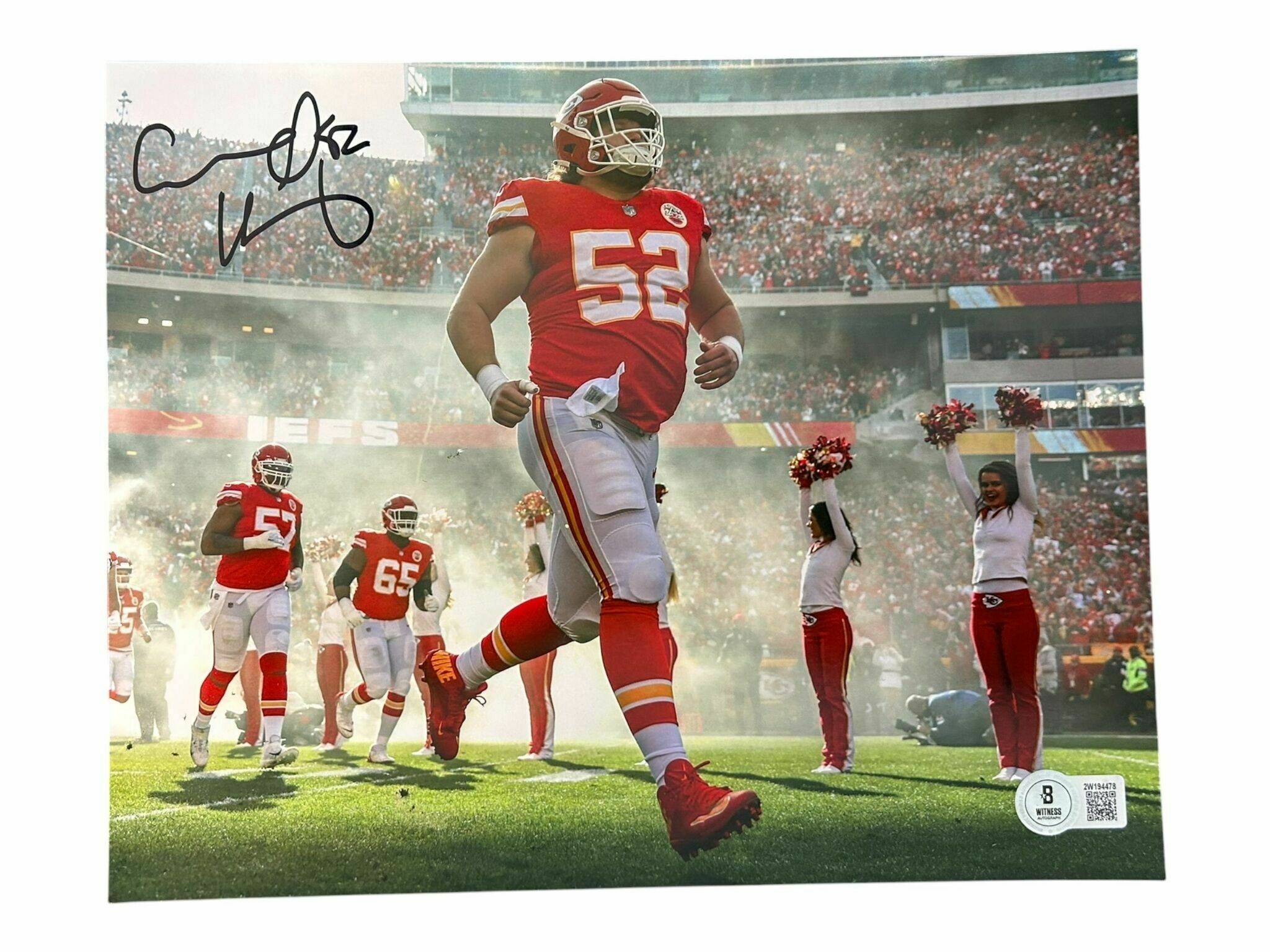Creed Humphrey Autographed 8x10 Photo Running Out Of Tunnel - Beckett Authentic