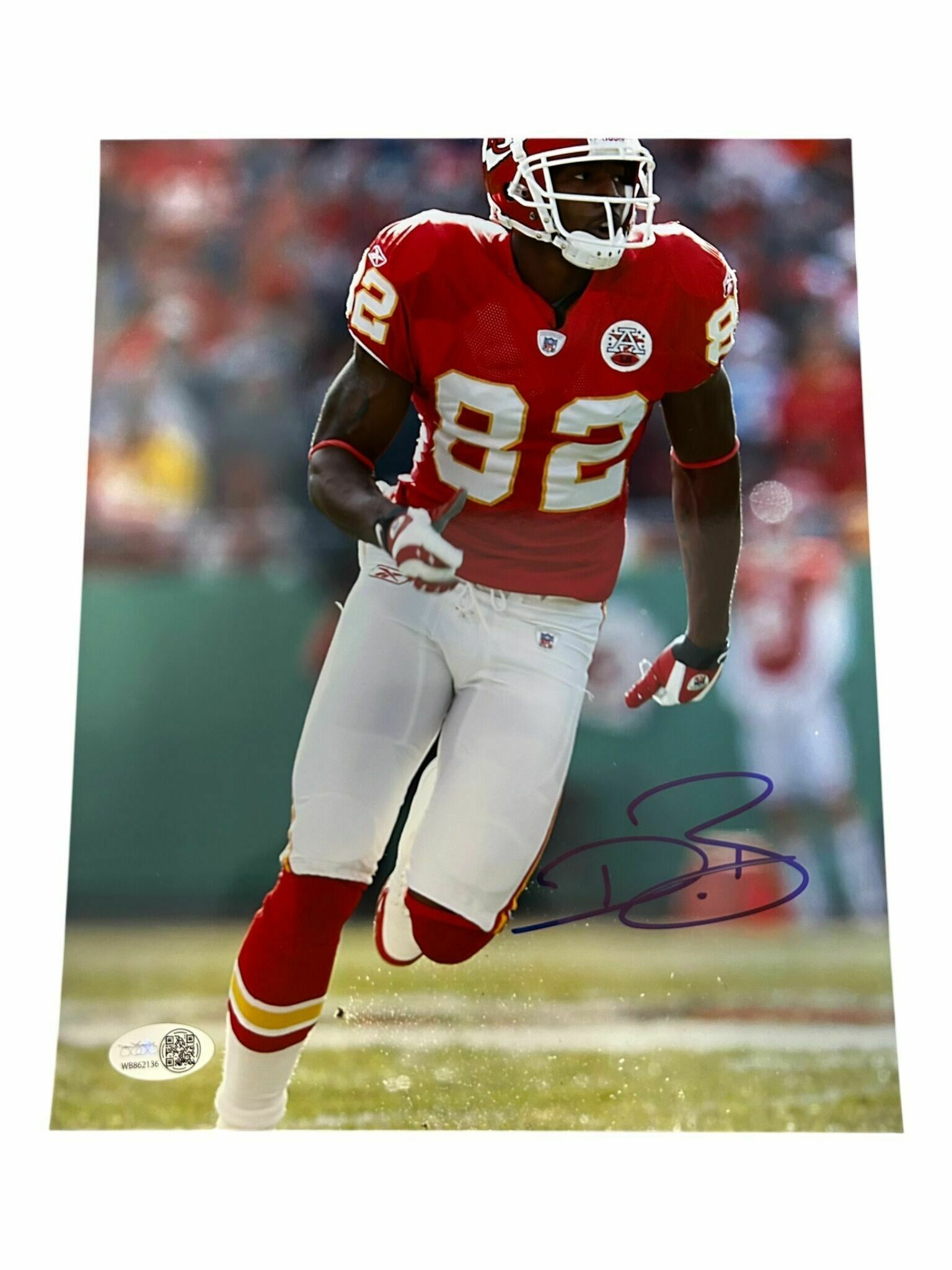 Dwayne Bowe Autographed 8x10 Photo Running Route - JSA Authentic