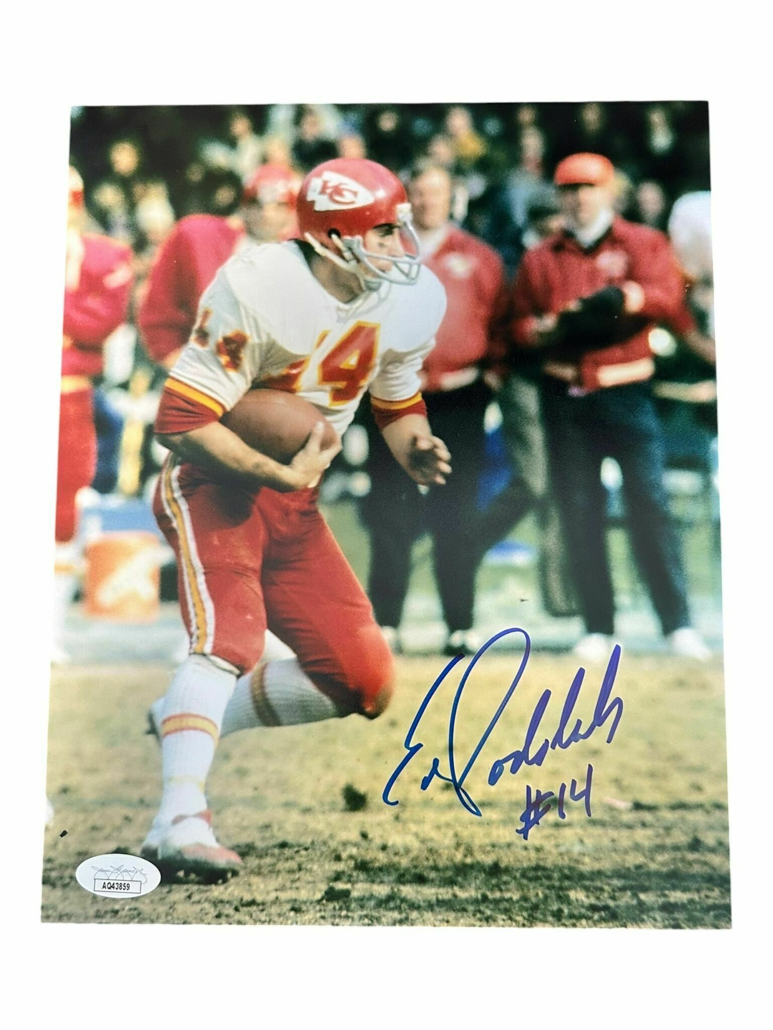 Ed Podolak Autographed 8x10 Photo Juke in White - JSA Authentic