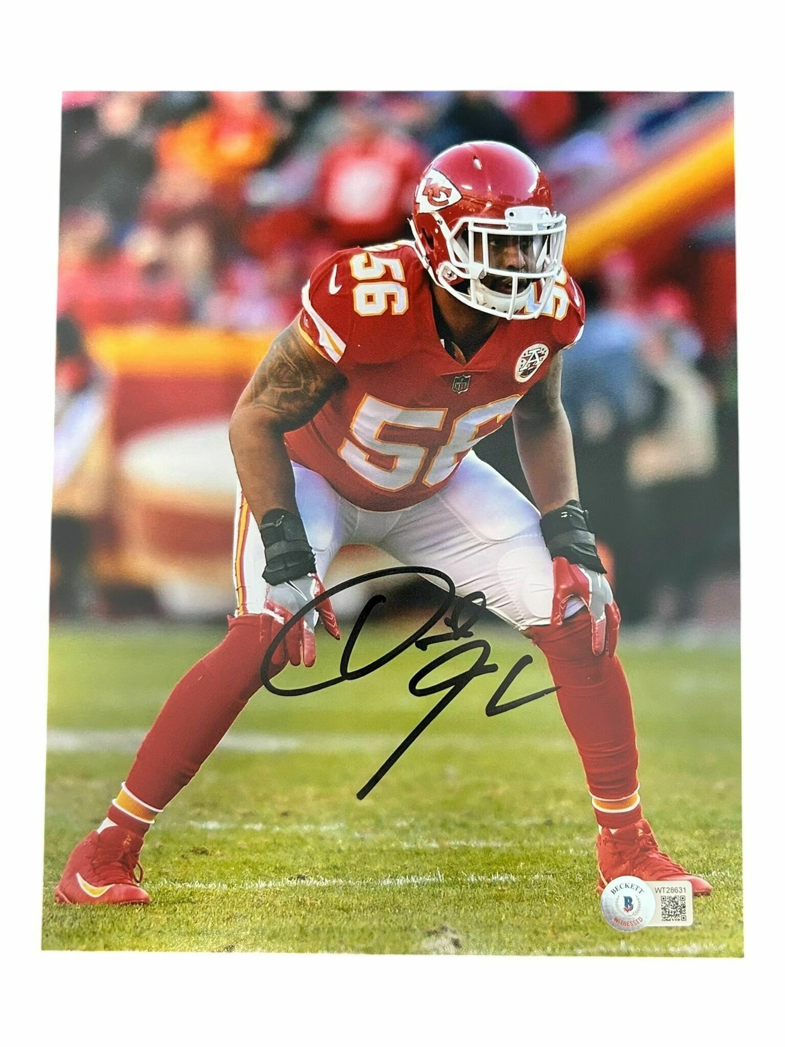 Derrick Johnson Autographed Kansas City Chiefs 8x10 Photo - Beckett Authentic