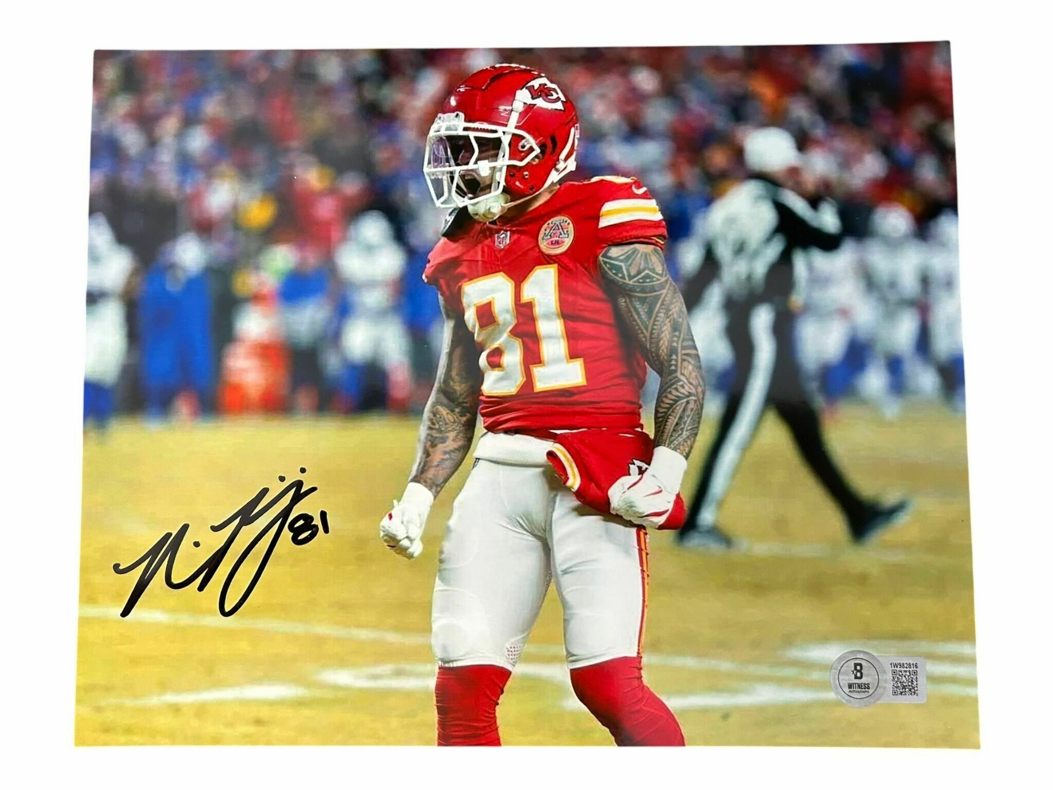 Nikko Remigio Autographed Kansas City Chiefs 8x10 Photo - Beckett Authentic