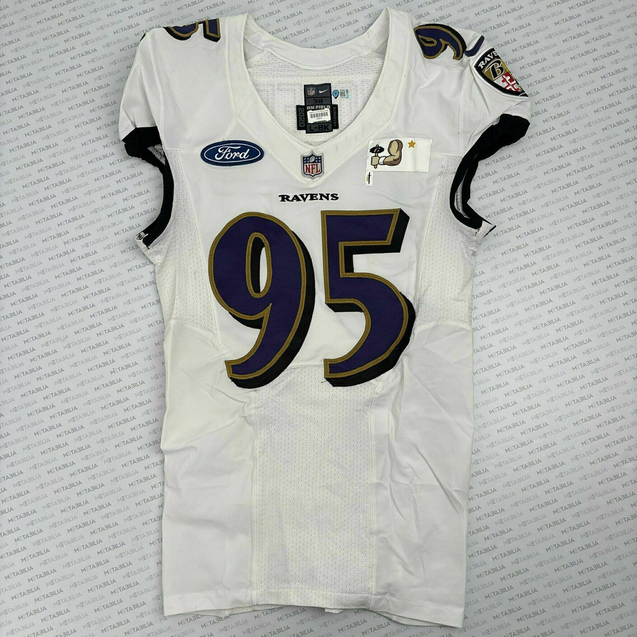 #95 Derek Wolfe Team-Issued White Jersey