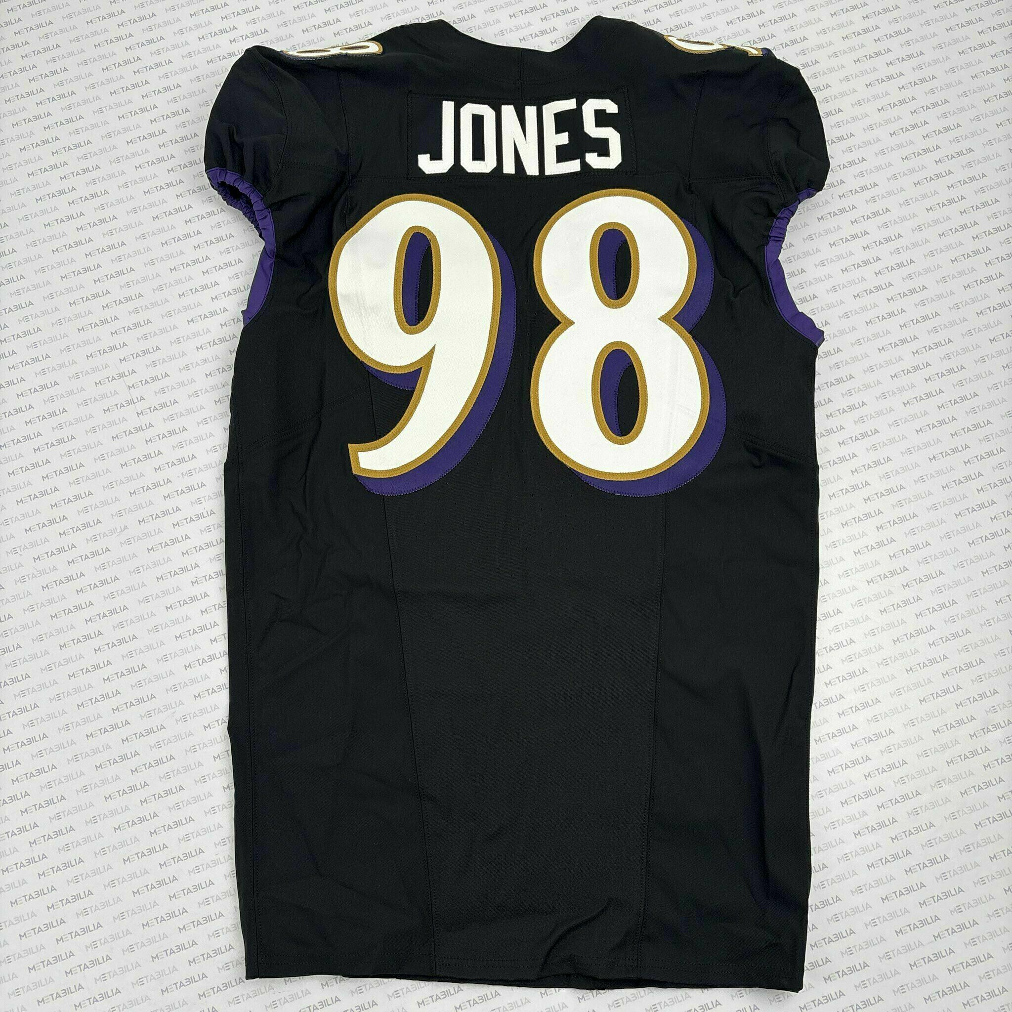 #98 Travis Jones Team-Issued Black Jersey