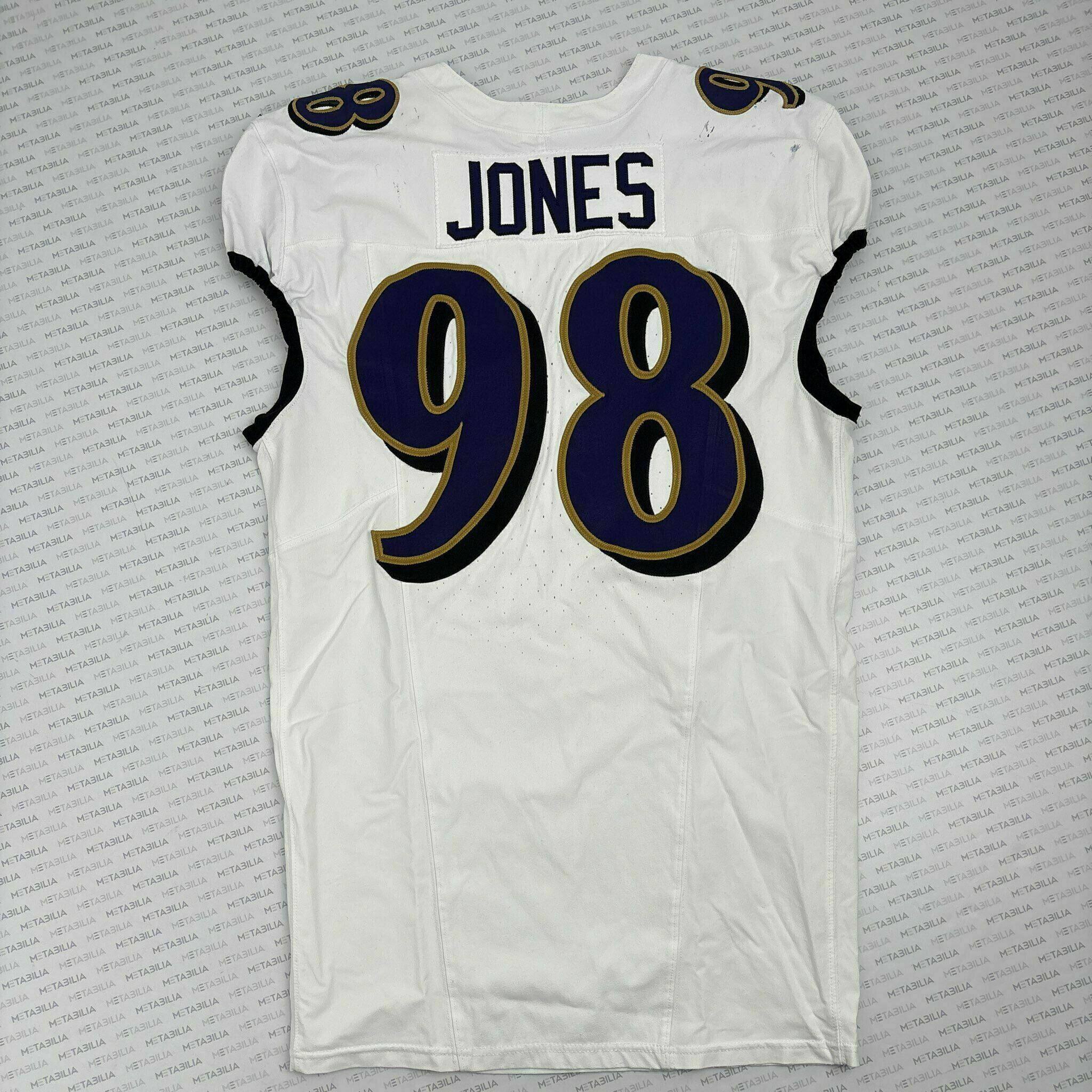 #98 Travis Jones Team-Issued White Jersey