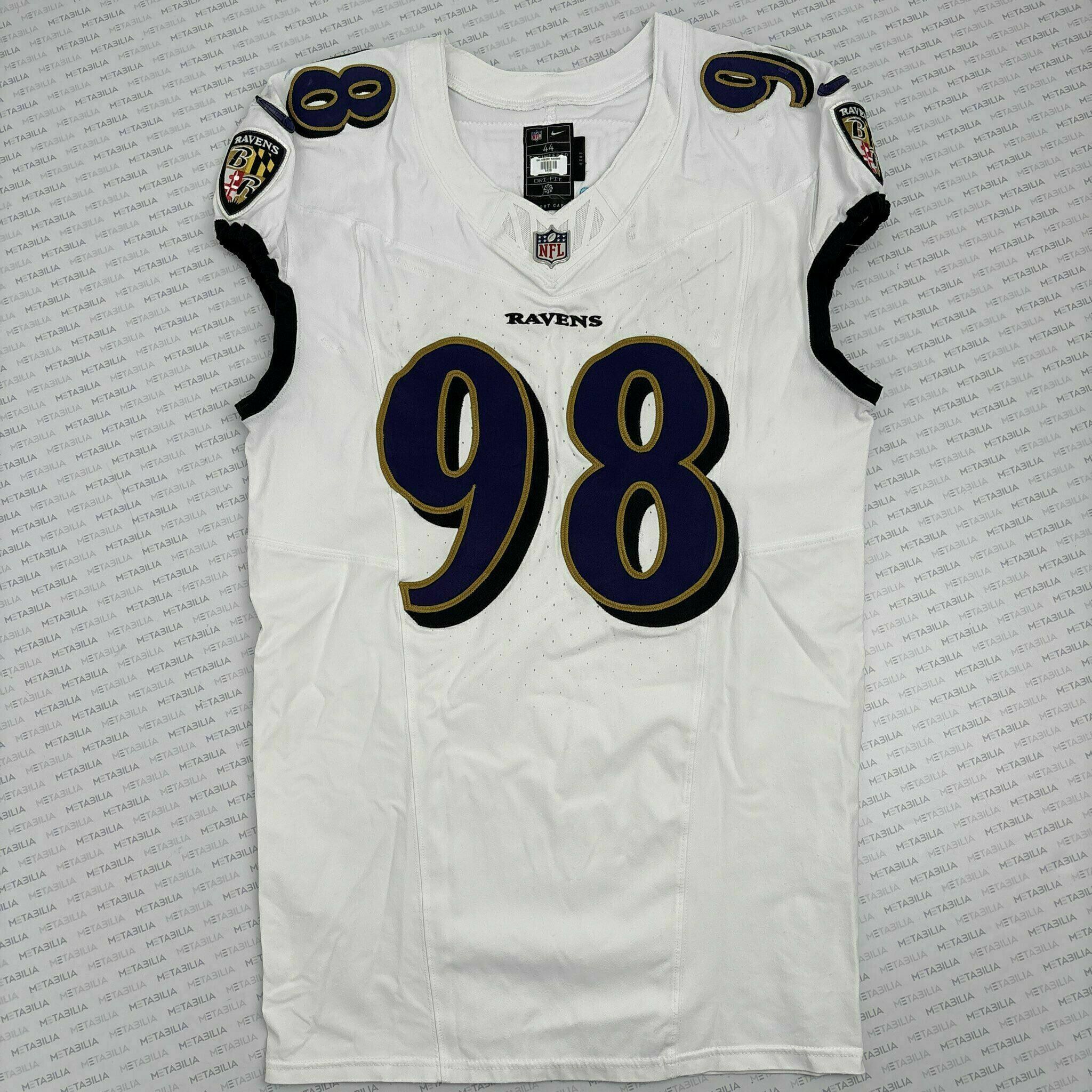 #98 Travis Jones Team-Issued White Jersey