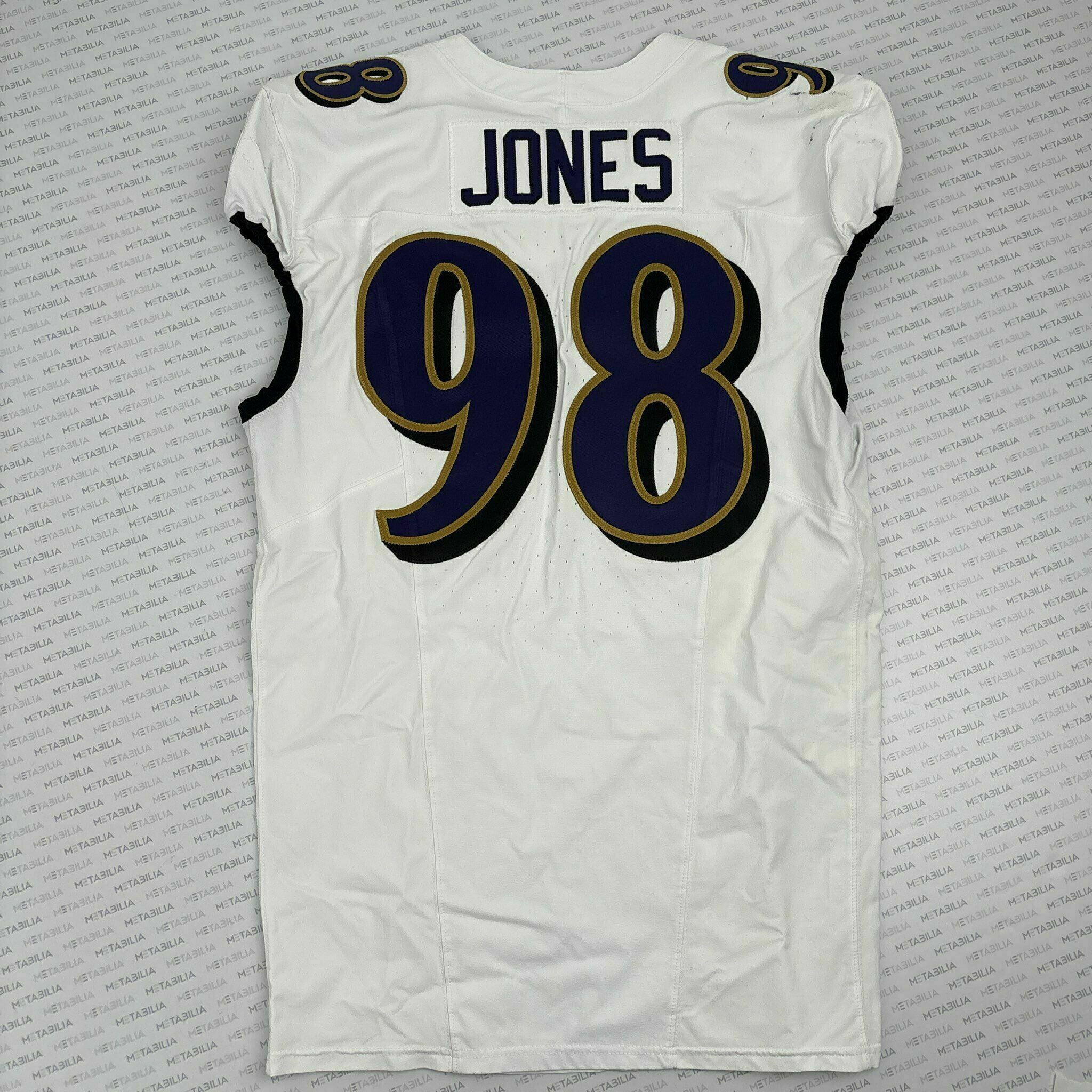 #98 Travis Jones Team-Issued White Jersey