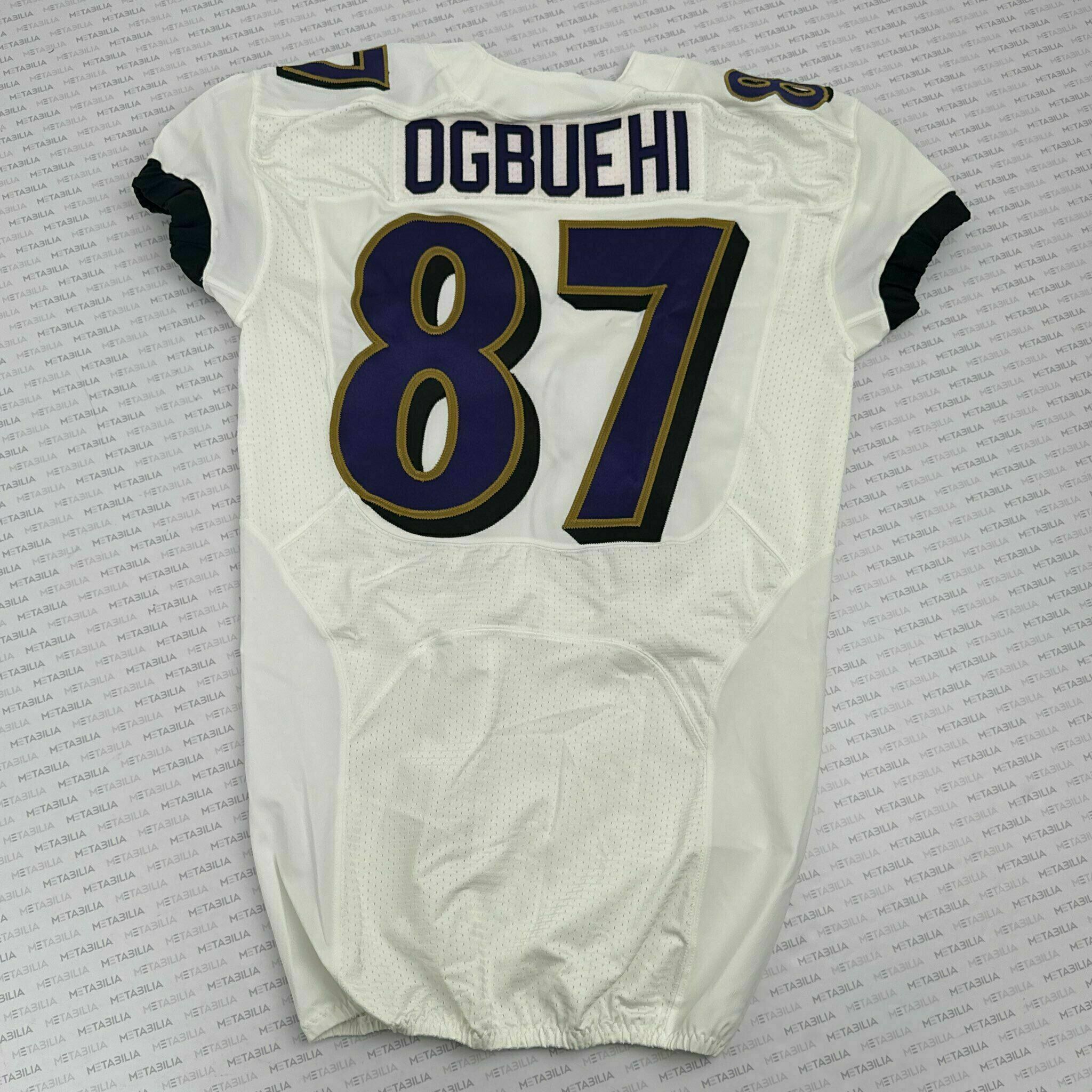 #87 Emmanuel Ogbuehi Team-Issued White Jersey