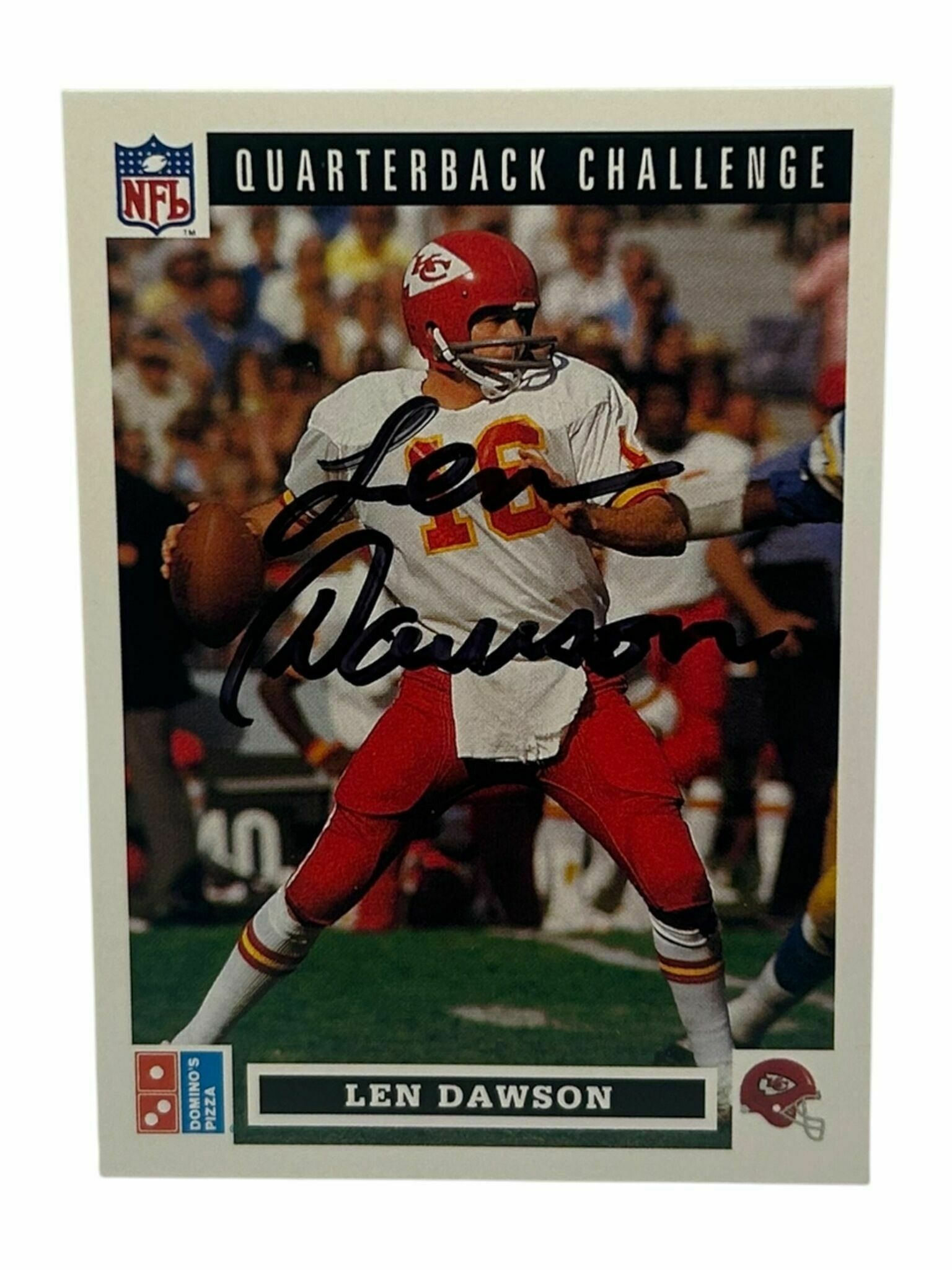 Len Dawson 1991 Upper Deck Quarterback Challenge Football On-Card Autograph Trading Card - JSA Authentic