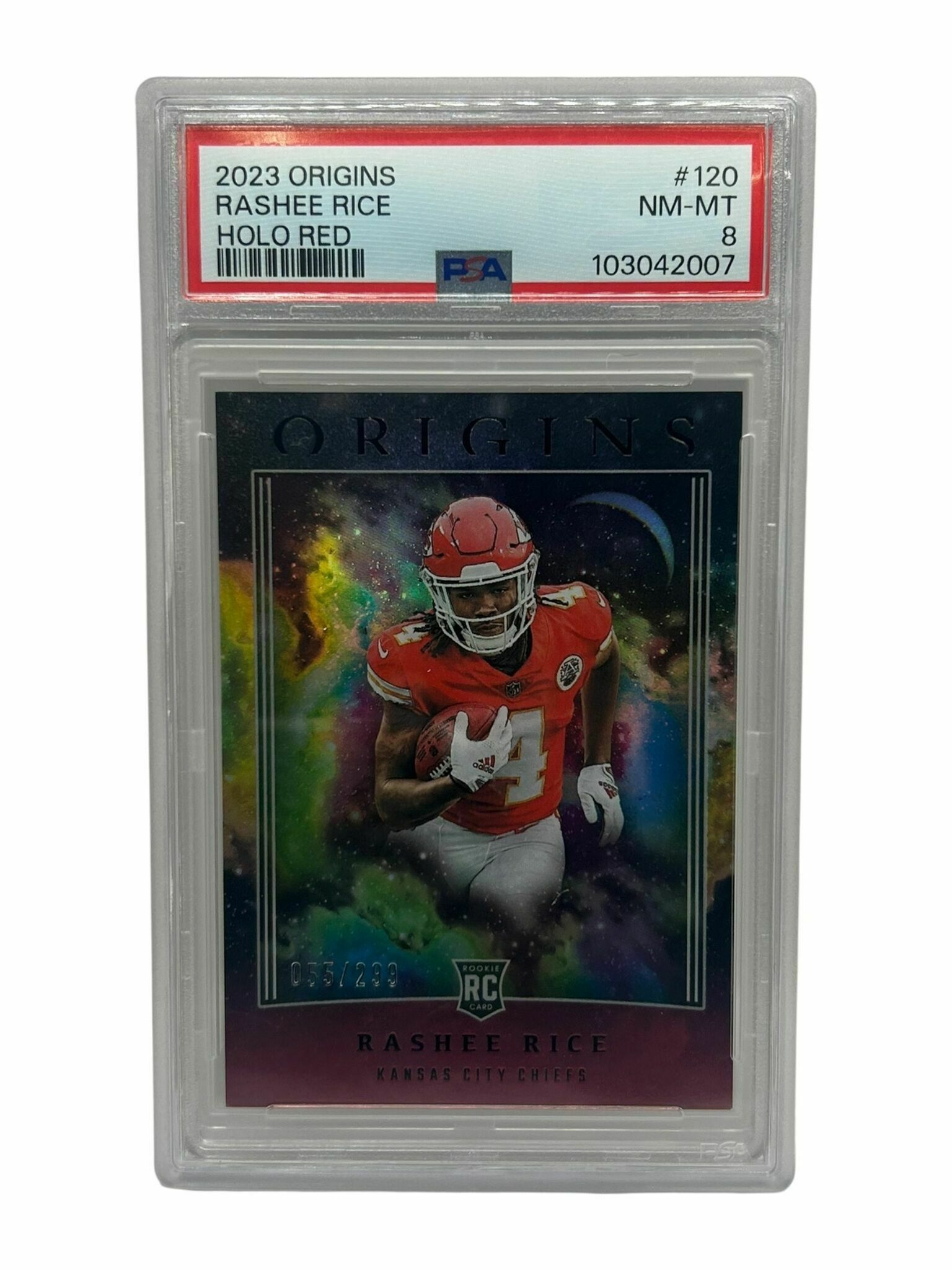 Rashee Rice 2023 Panini Origins Football Holo Red /299 Rookie Trading Card - PSA Grade 8 NM