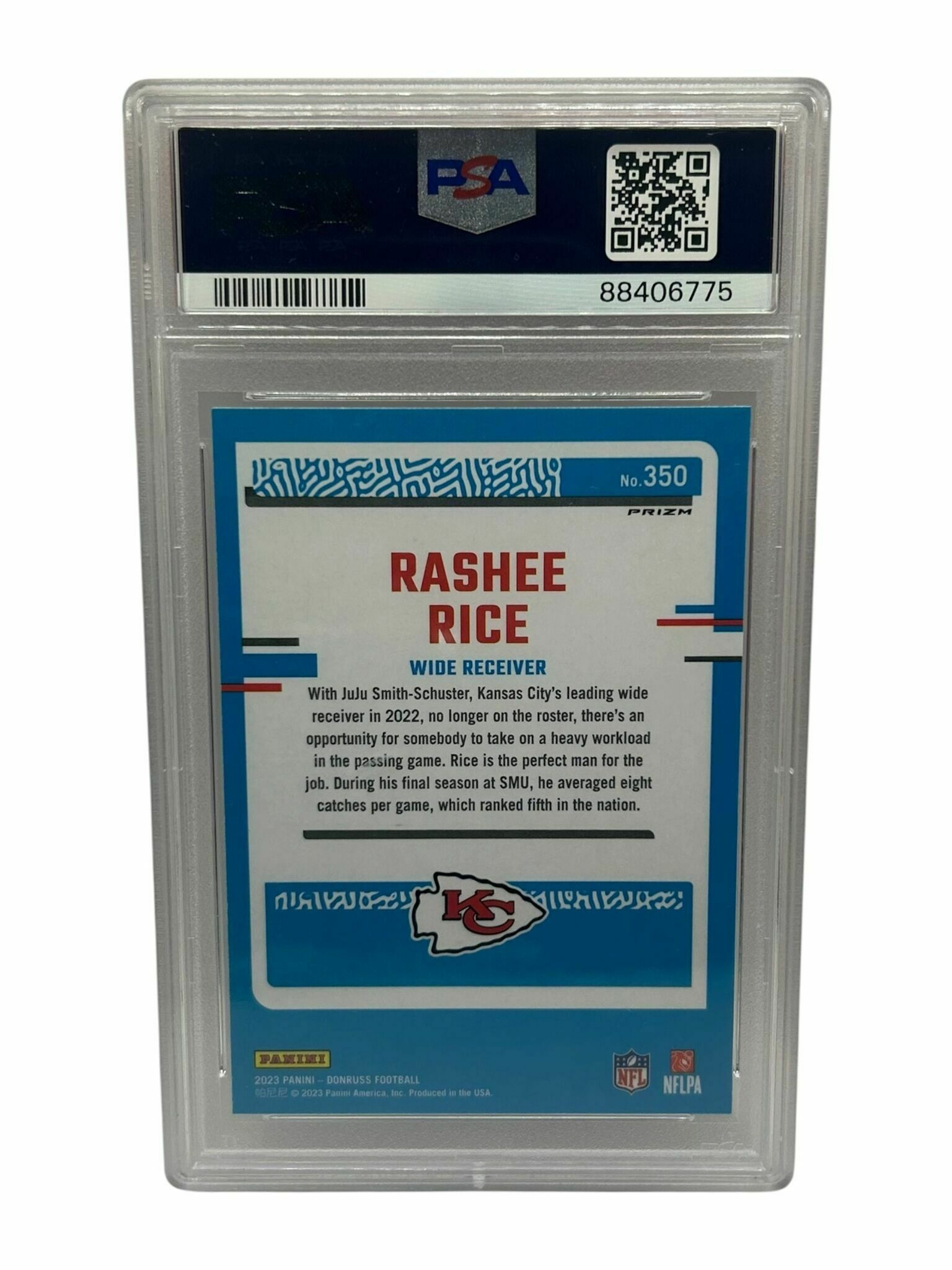 Rashee Rice 2023 Panini Donruss Football Optic Preview Red & Green Rated Rookie Trading Card - PSA Grade 9 Mint