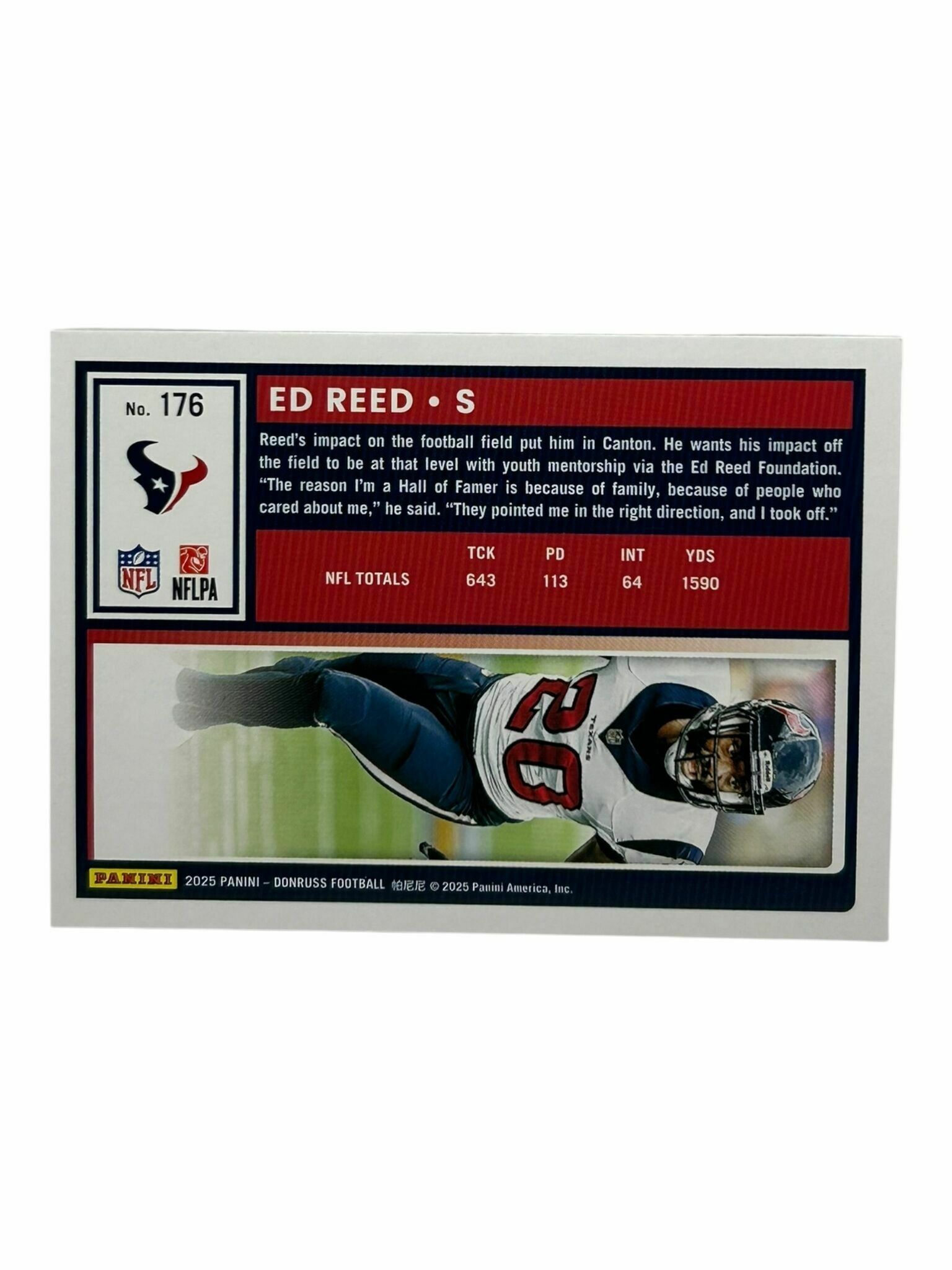 Ed Reed 2025 Panini Donruss Football Trading Card