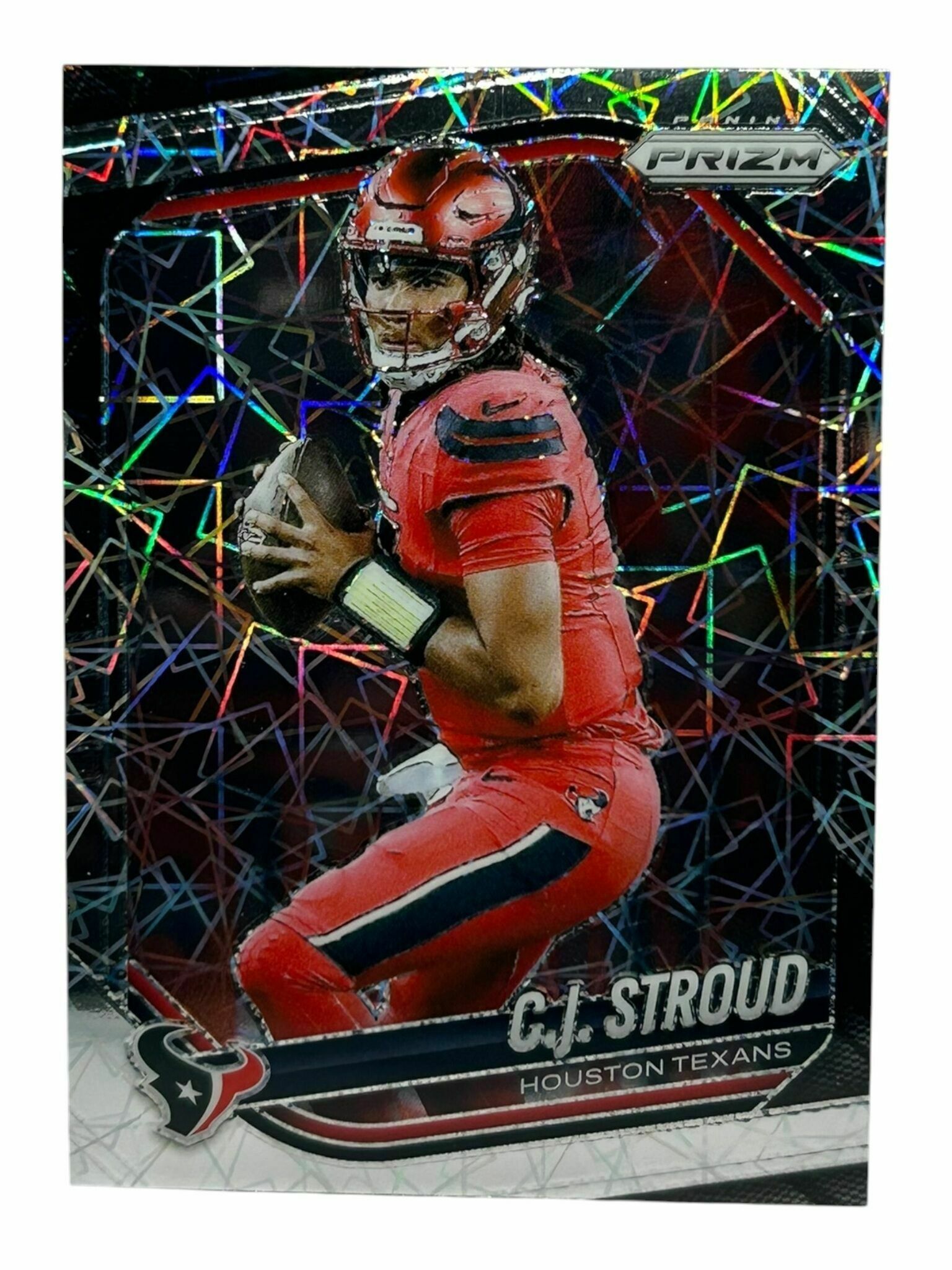 C.J. Stroud 2025 Panini Prizm Football Silver Lazer Velocity Prizm Trading Card