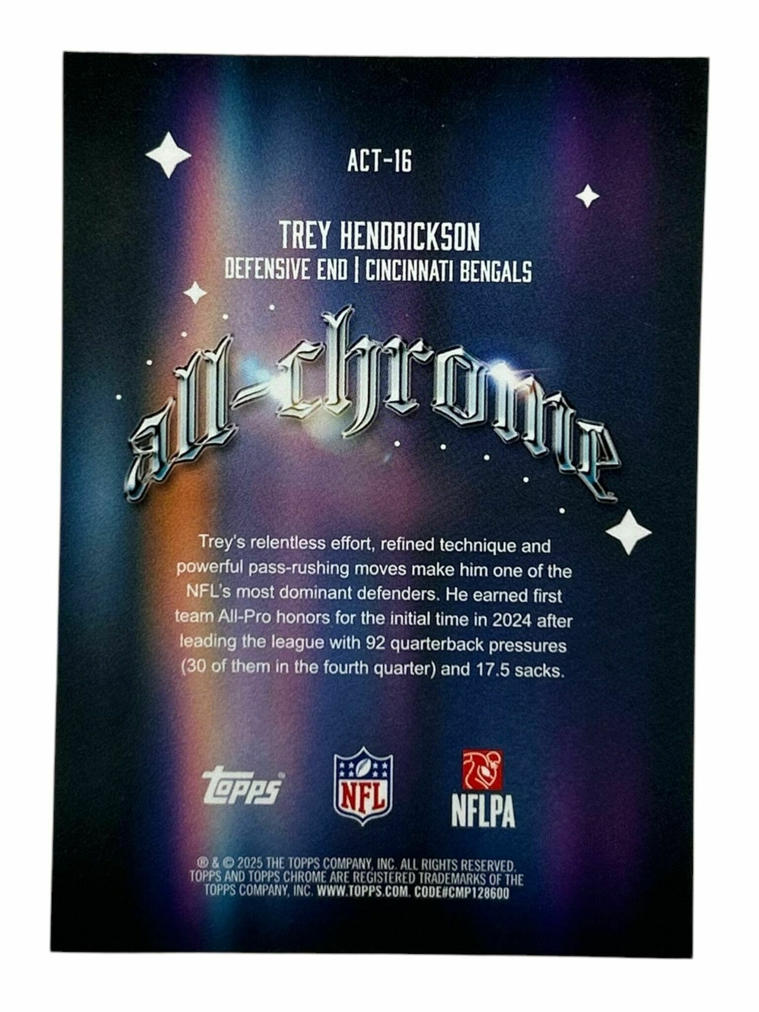 Trey Hendrickson 2025 Topps Chrome Football All-Chome Trading Card