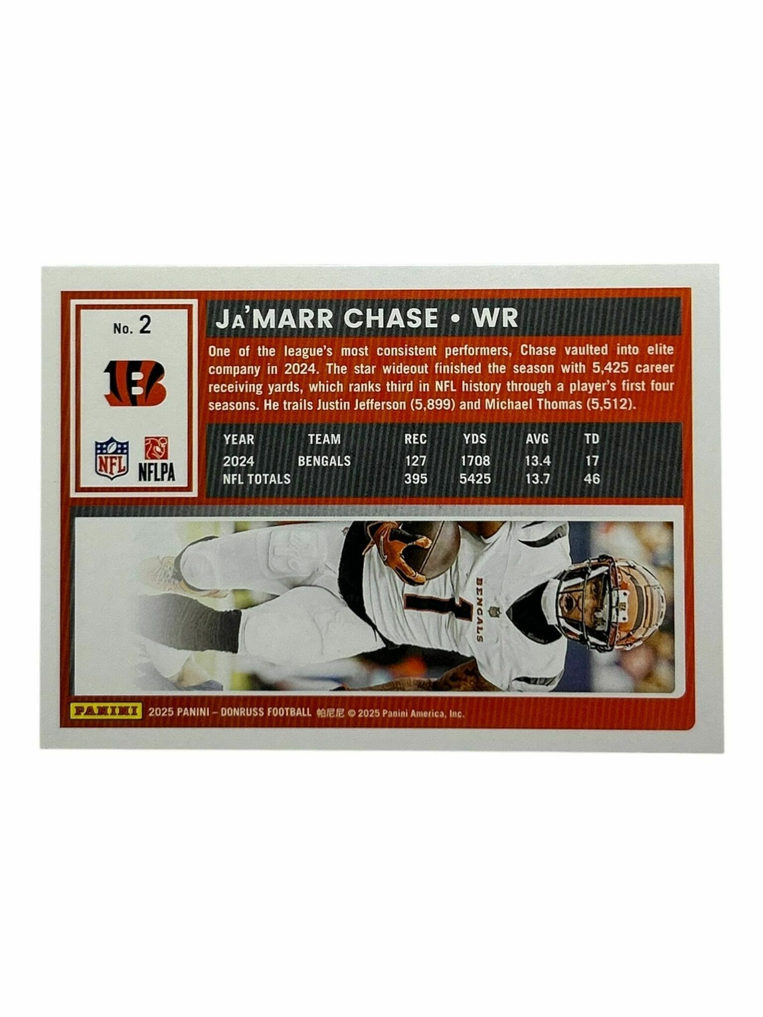 Ja'Marr Chase 2025 Panini Donruss Football Trading Card